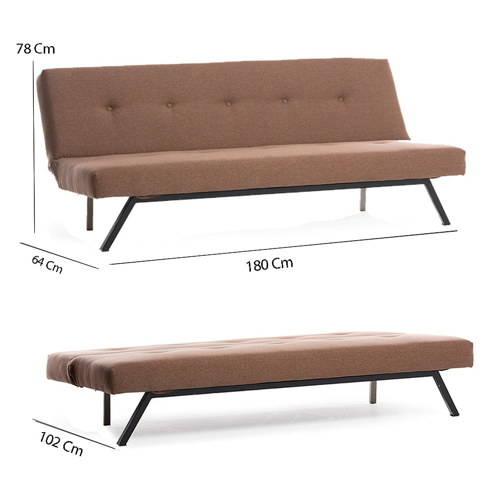Canapea extensibila, Atelier Del Sofa, metal, maro, 180x102 cm — imaginea 6