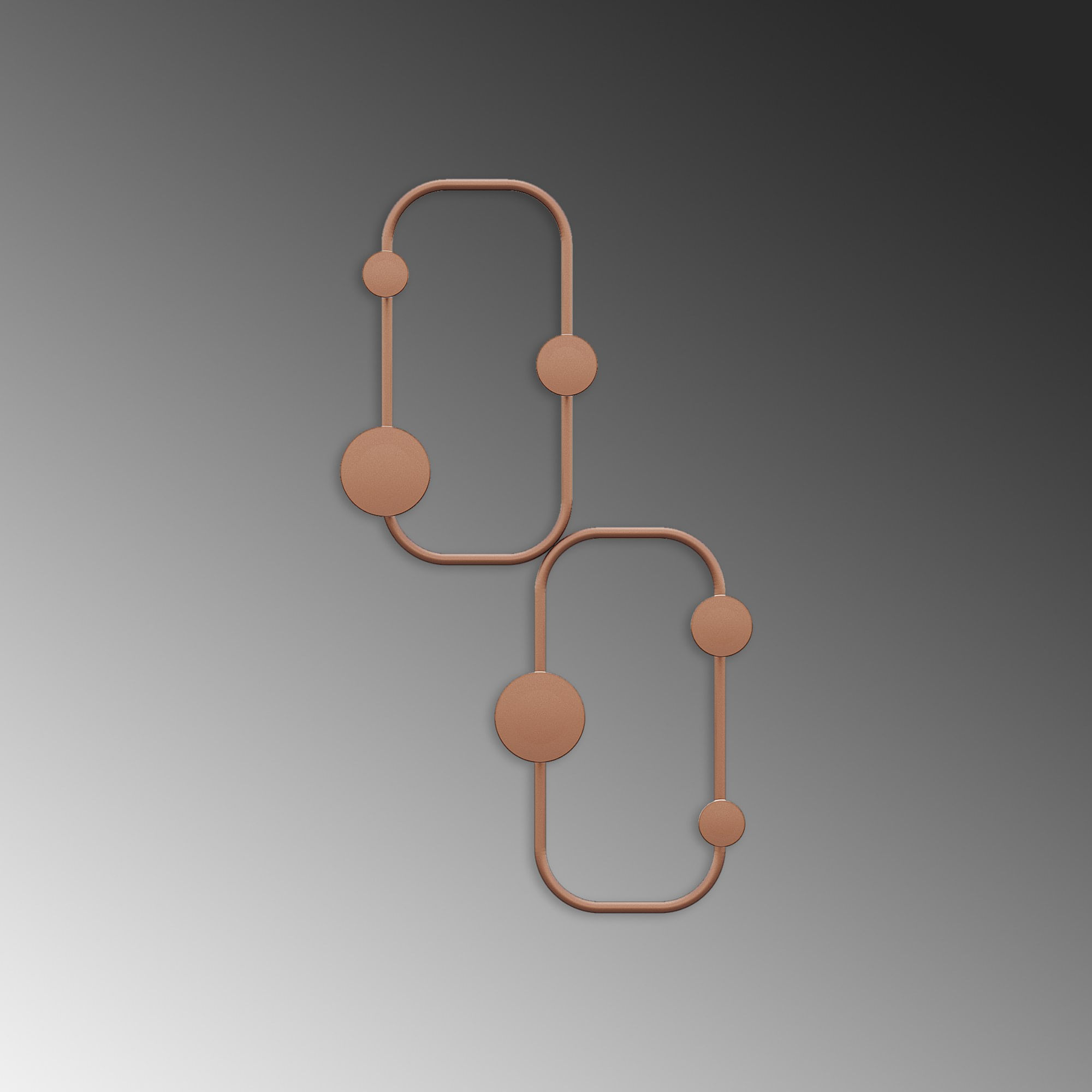 Cuiere de perete, Wallxpert, metal, cupru, 26x5x48 cm — imaginea 4