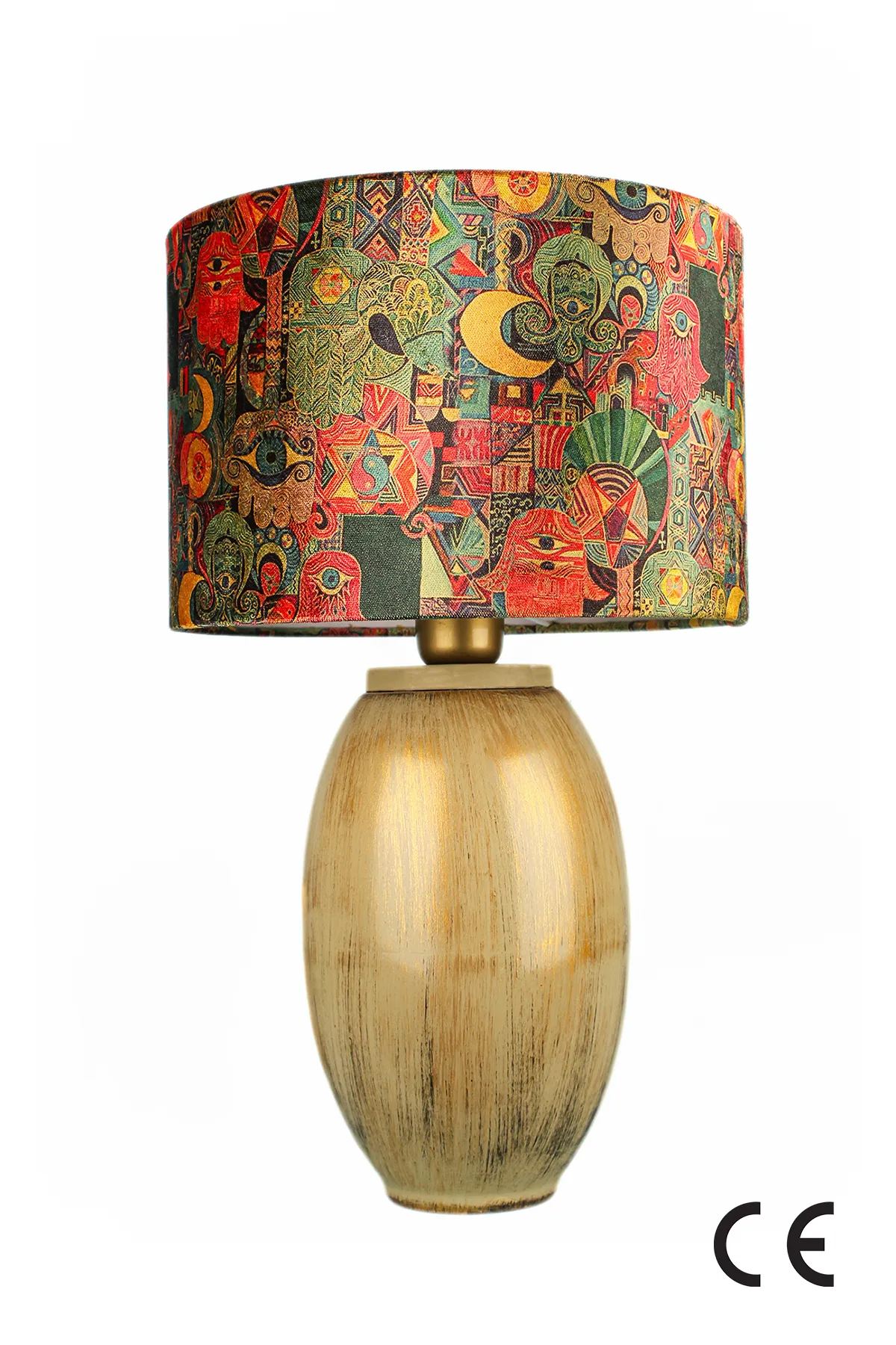 Veioza, Opviq, ceramica, multicolor, inaltime 50 cm