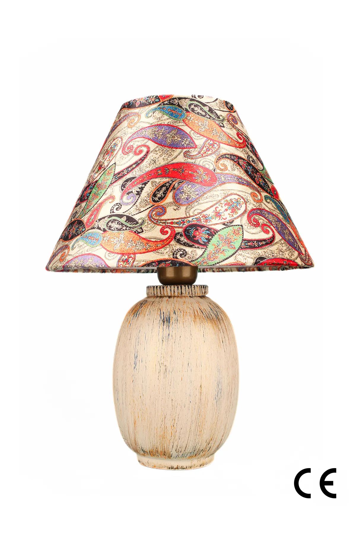 Veioza, Opviq, ceramica, multicolor, inaltime 40 cm, 687HMY2437