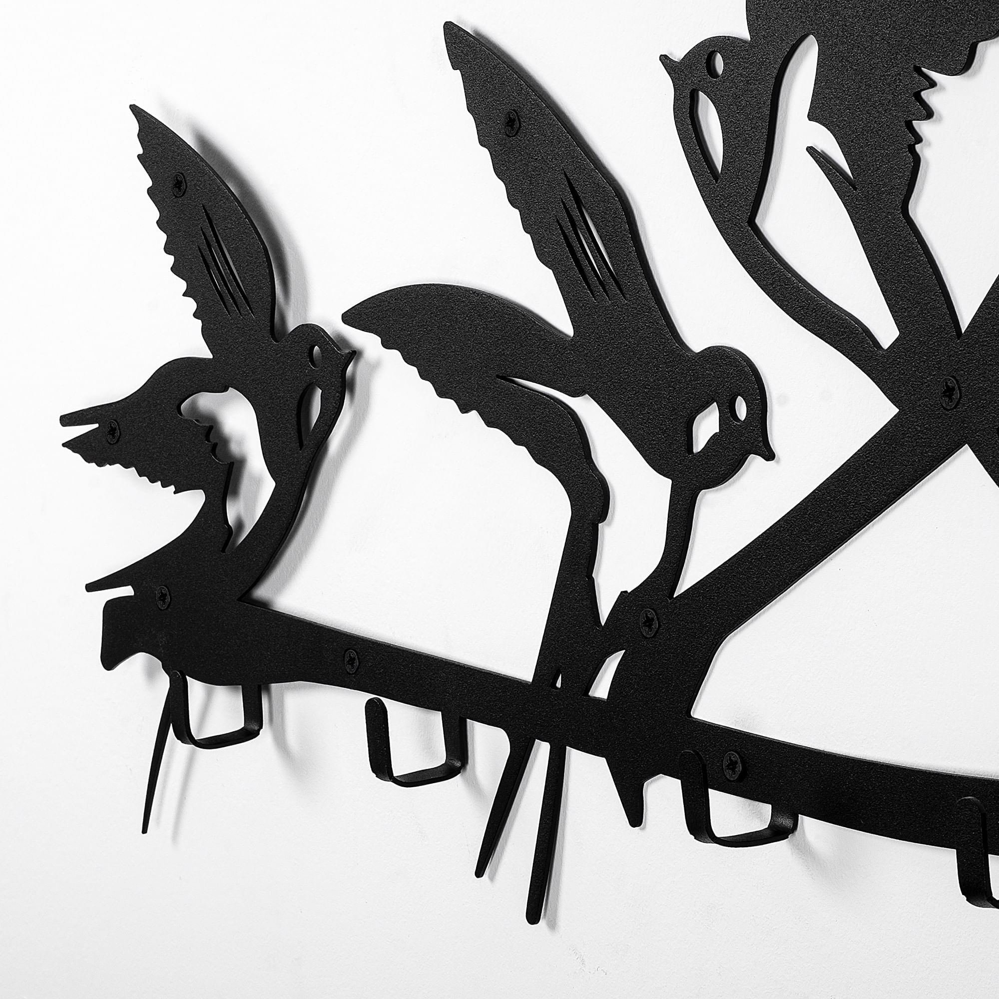 Cuiere de perete, Wallxpert, metal, negru, 52x4x32 cm — imaginea 3