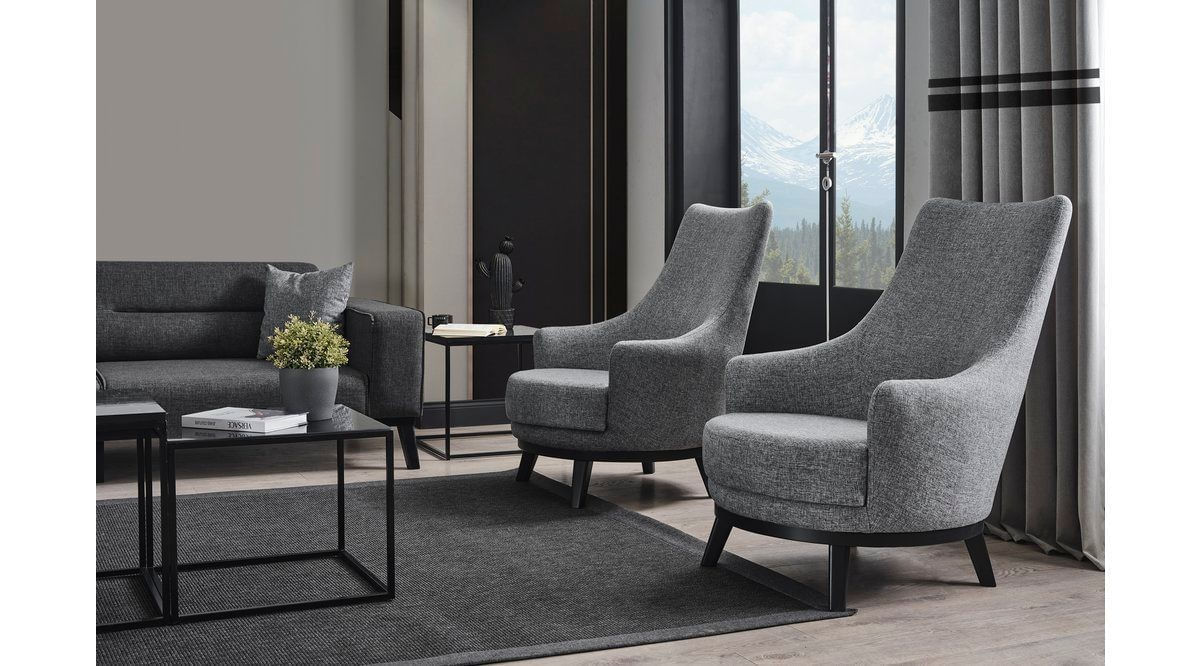 Fotoliu, Atelier Del Sofa, lemn fag si pal, gri deschis, 67x80x77 cm — imaginea 3