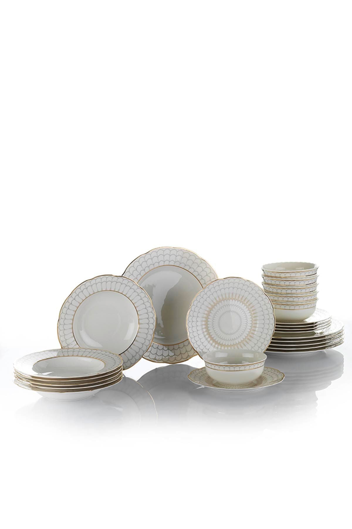 Serviciu de masa, Hermia, portelan, multicolor, 24 piese, 719KTP9747
