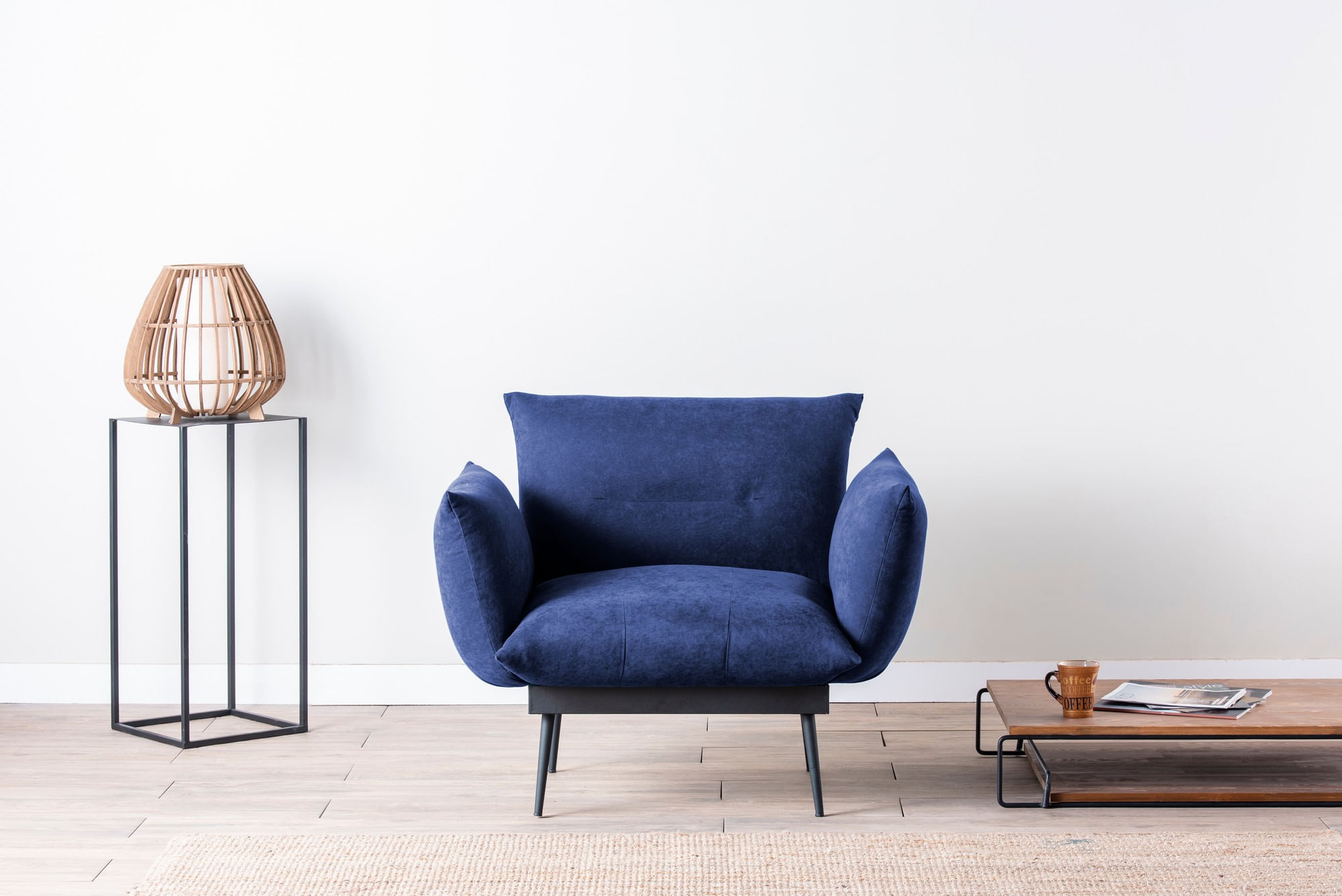Fotoliu, Hanah Home, in, albastru marin, 90x95x80 cm — imaginea 4