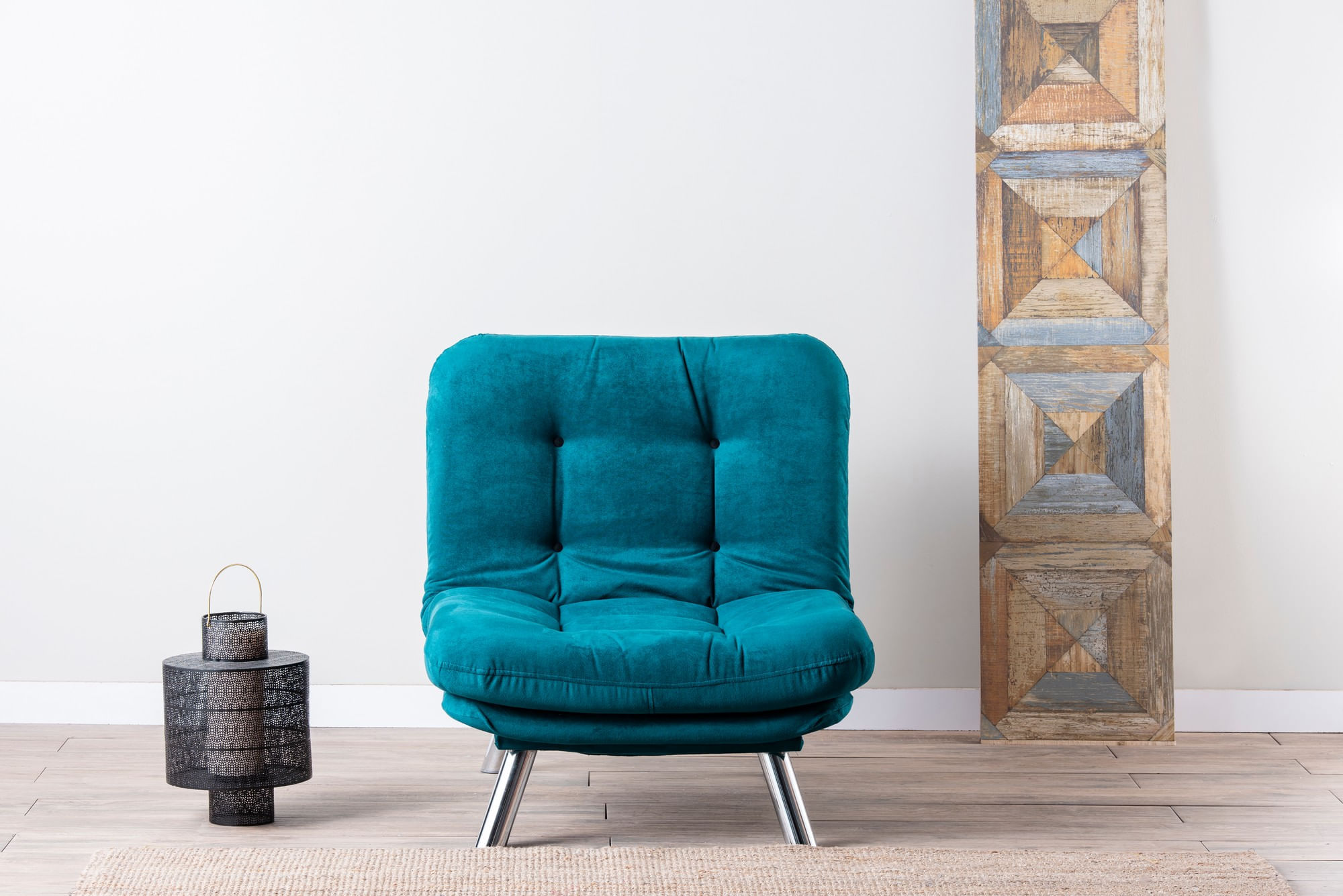 Fotoliu, Hanah Home, tesatura moale, verde petrol, 88x90x105 cm — imaginea 2