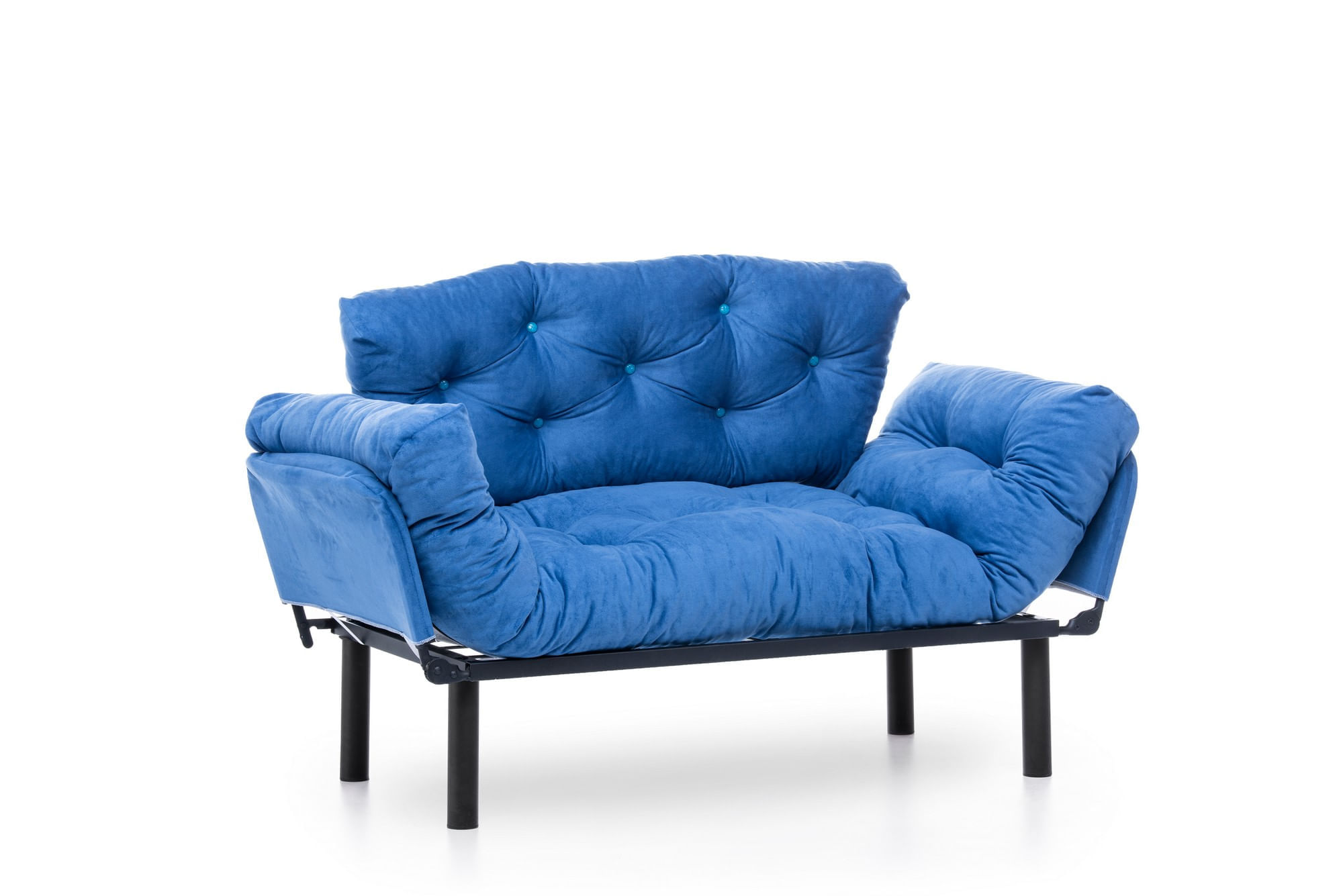 Canapea extensibila, Hanah Home, metal, albastru, 155x85x70 cm — imaginea 3