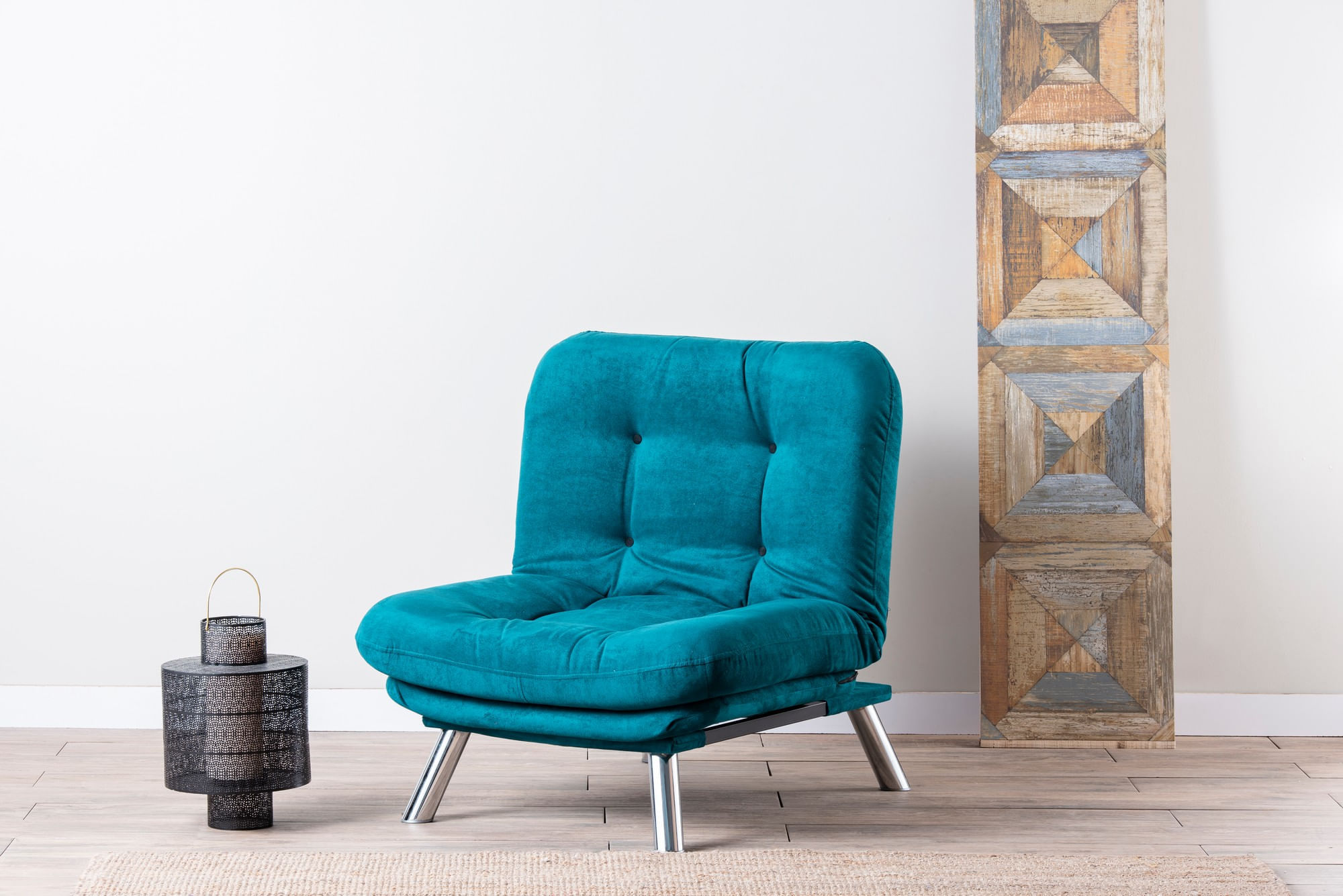 Fotoliu, Hanah Home, tesatura moale, verde petrol, 88x90x105 cm — imaginea 4