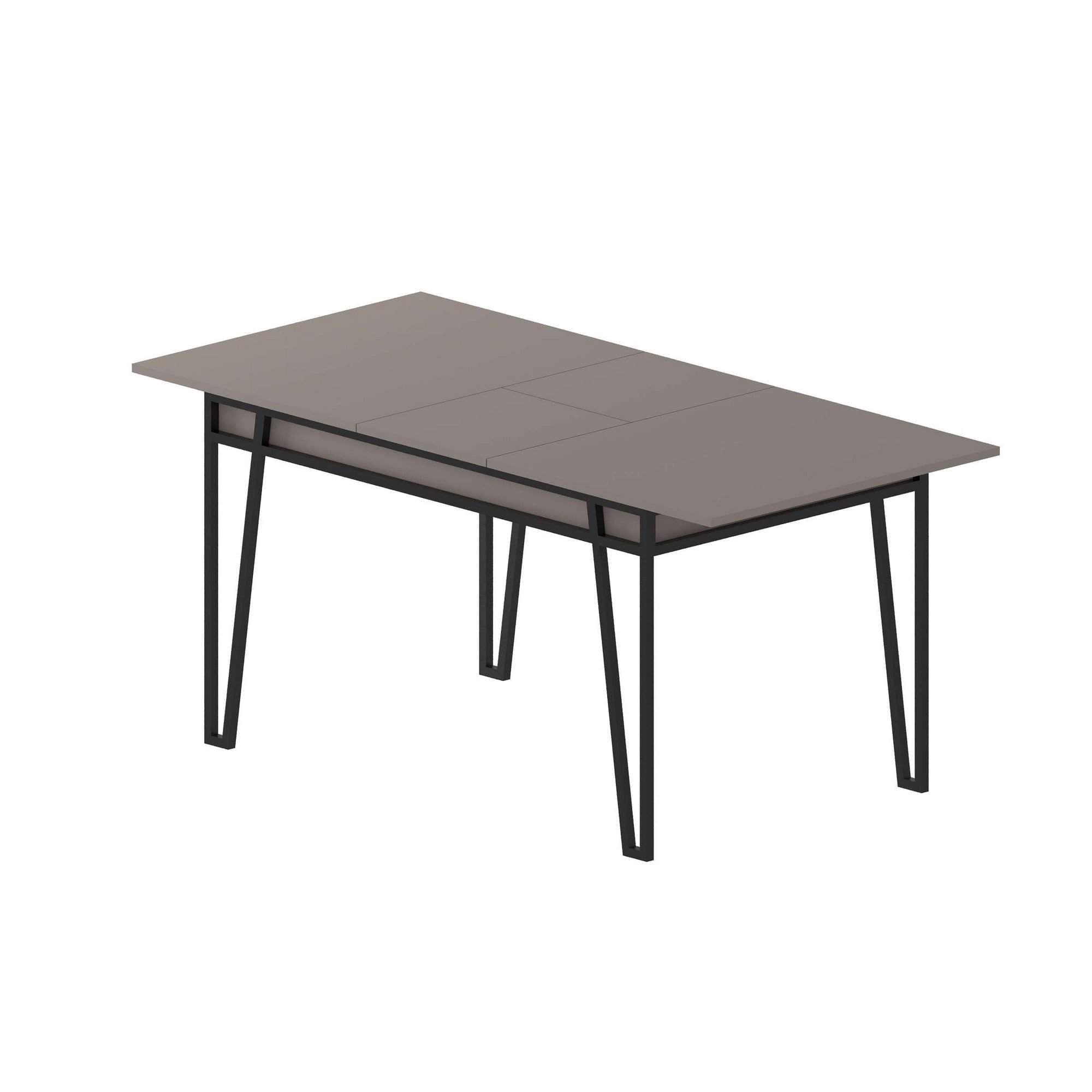 Masa extensibila, Hanah Home, pal melaminat, mocha deschis, 132x80x76 cm — imaginea 3