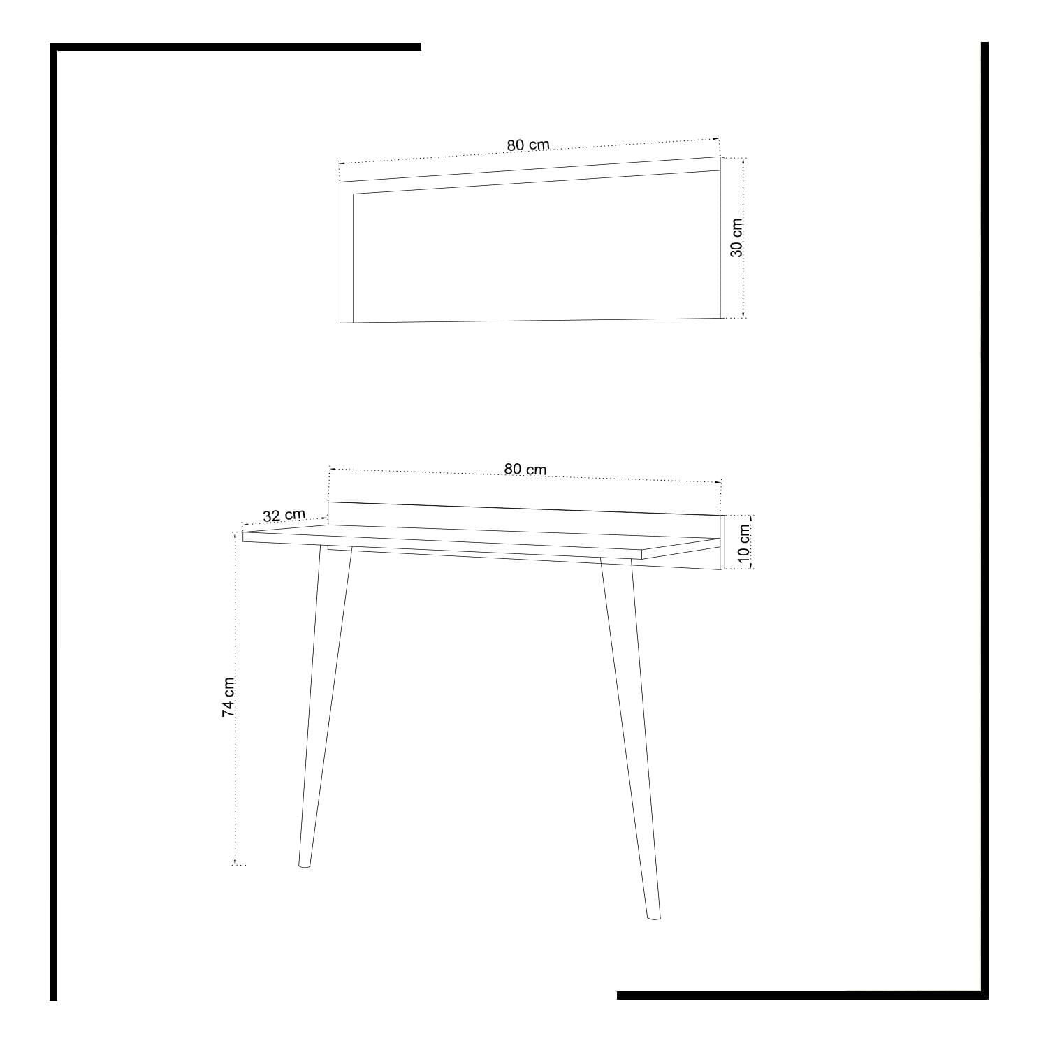 Consola, Hanah Home, pal melaminat, alb, 80x32x84 cm — imaginea 4