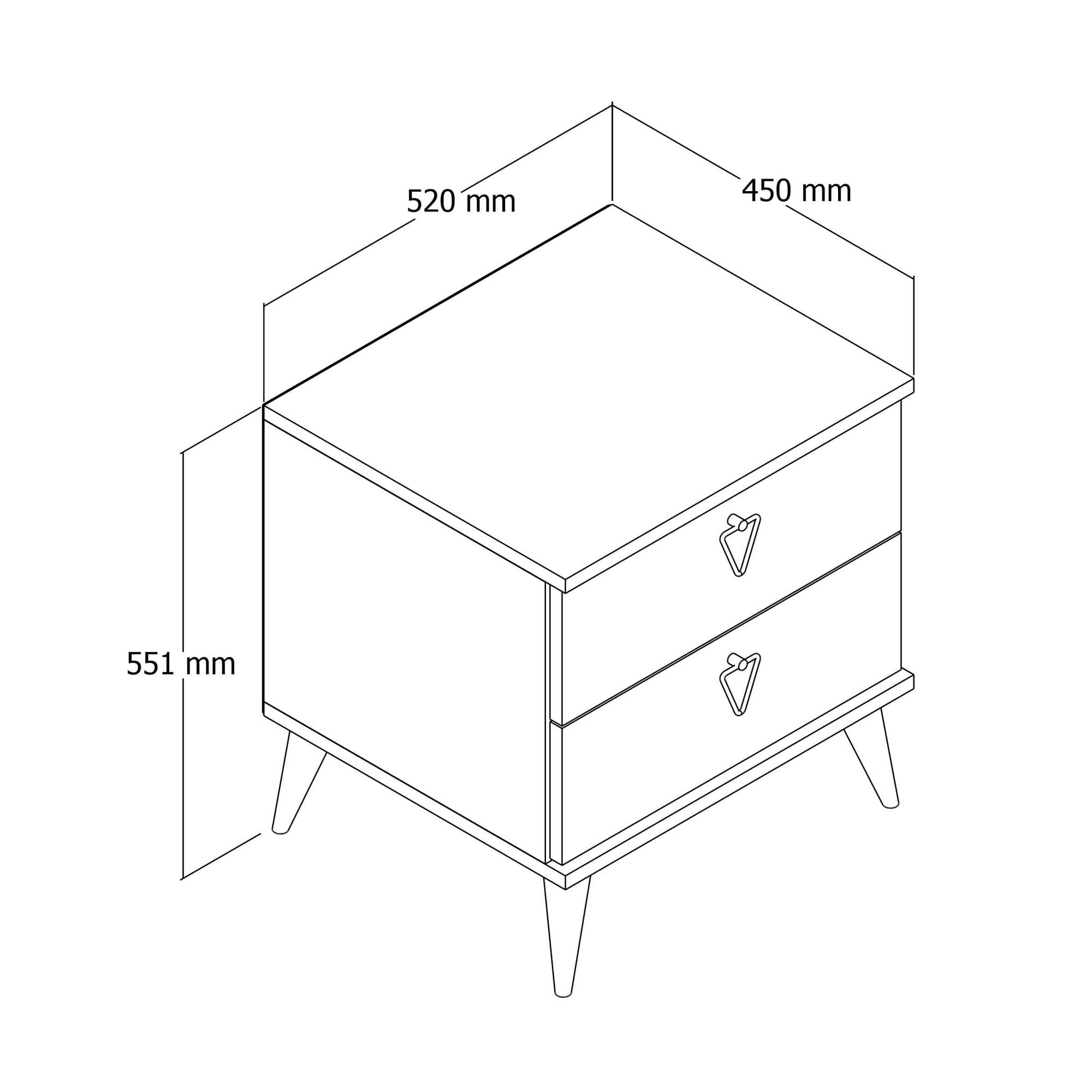 Noptiera, Hanah Home, pal melaminat, nuc, 52x45x55.1 cm — imaginea 5