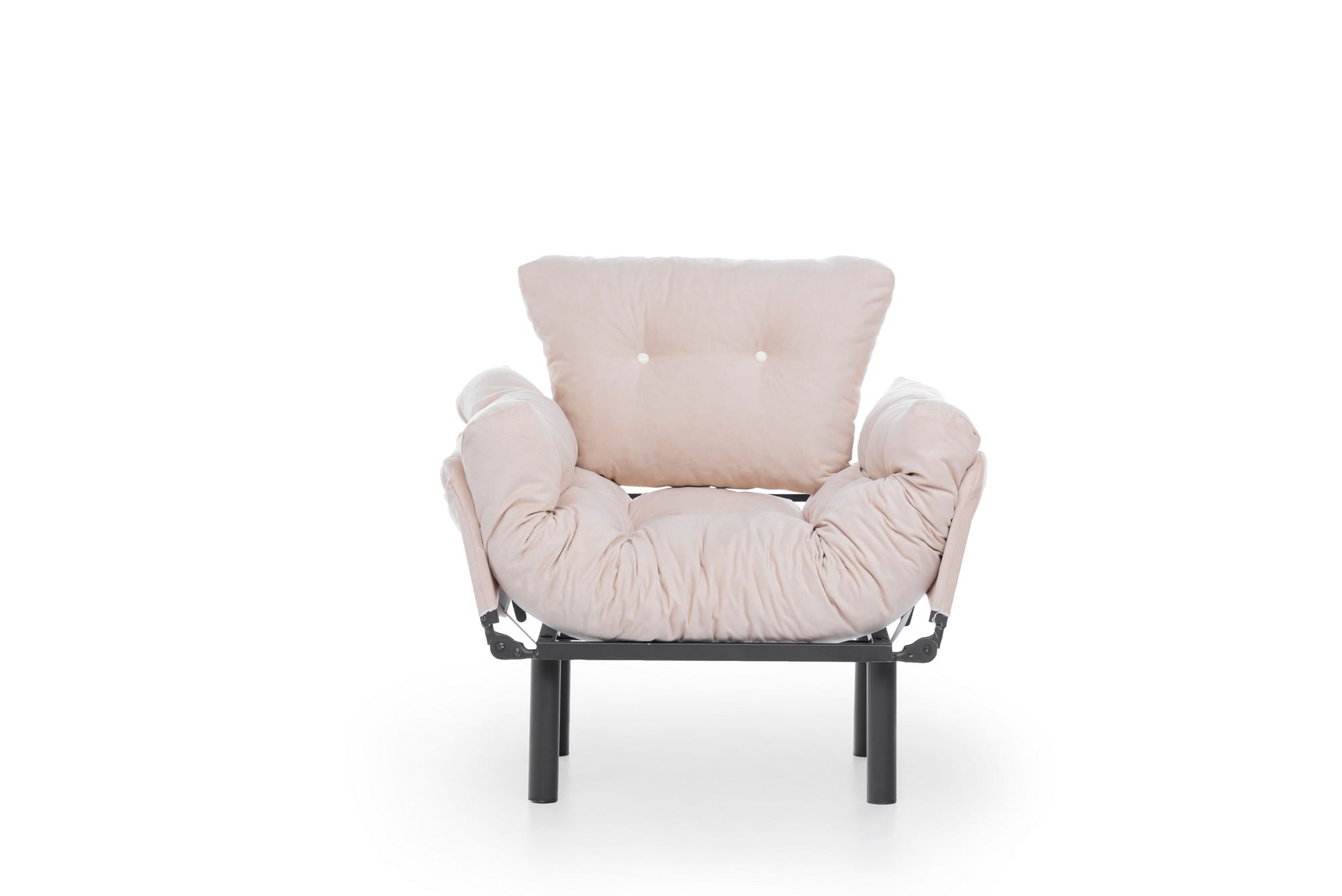 Fotoliu cu aripi, Hanah Home, metal, crem, 95x85x70 cm — imaginea 4