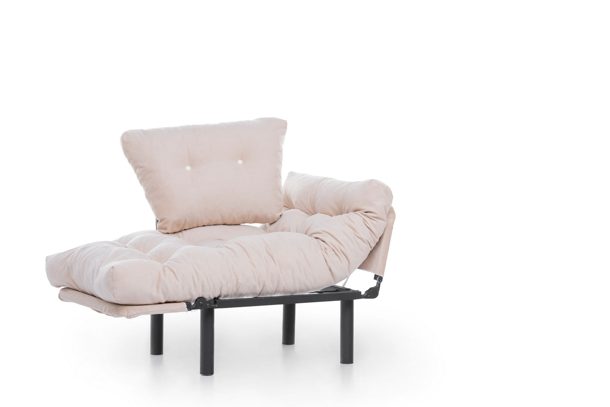 Fotoliu cu aripi, Hanah Home, metal, crem, 95x85x70 cm — imaginea 6