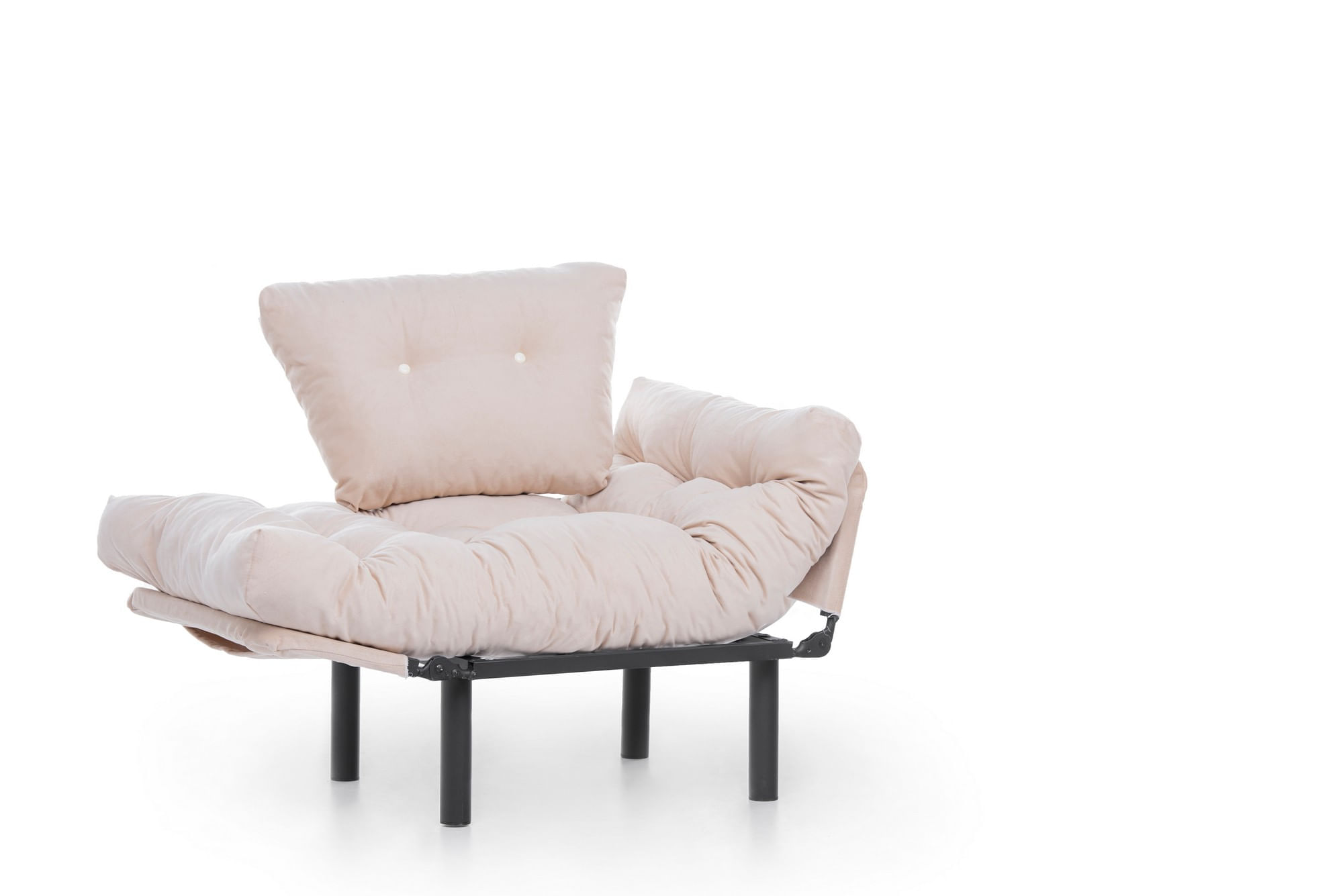 Fotoliu cu aripi, Hanah Home, metal, crem, 95x85x70 cm — imaginea 7
