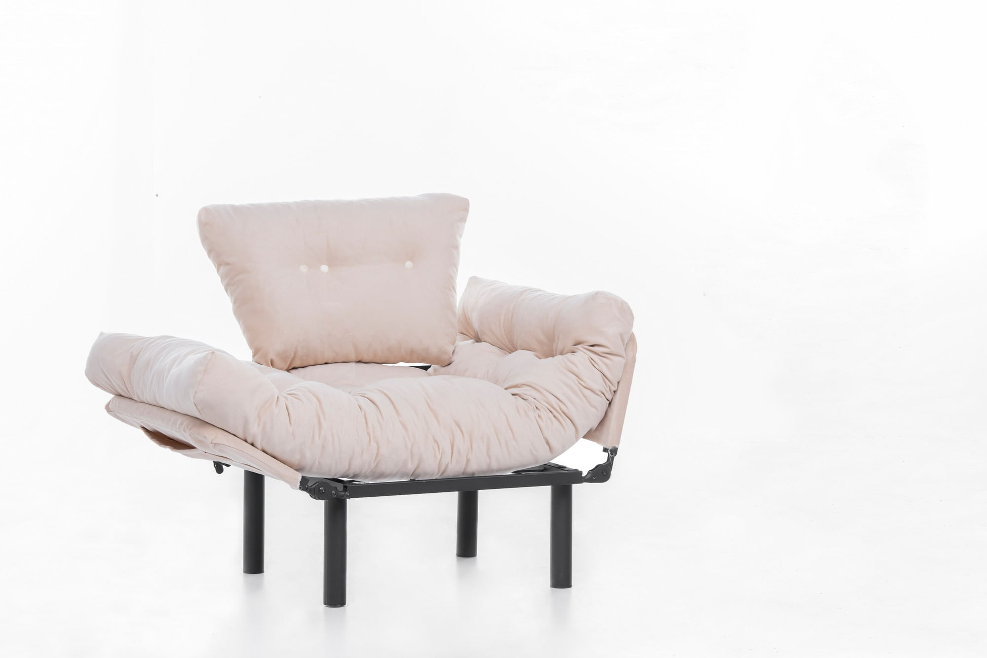 Fotoliu cu aripi, Hanah Home, metal, crem, 95x85x70 cm — imaginea 8
