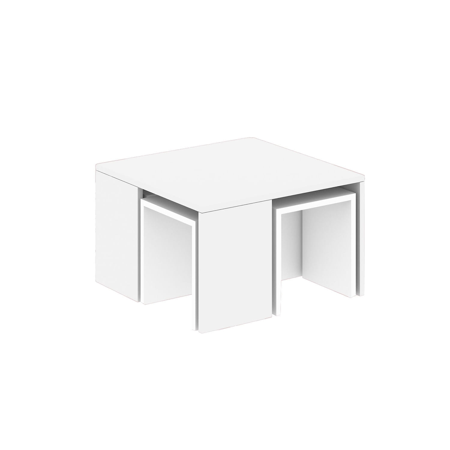 Set masuta de cafea, Hanah Home, panou de particule melaminat, alb, 60x60x36.8 cm — imaginea 5