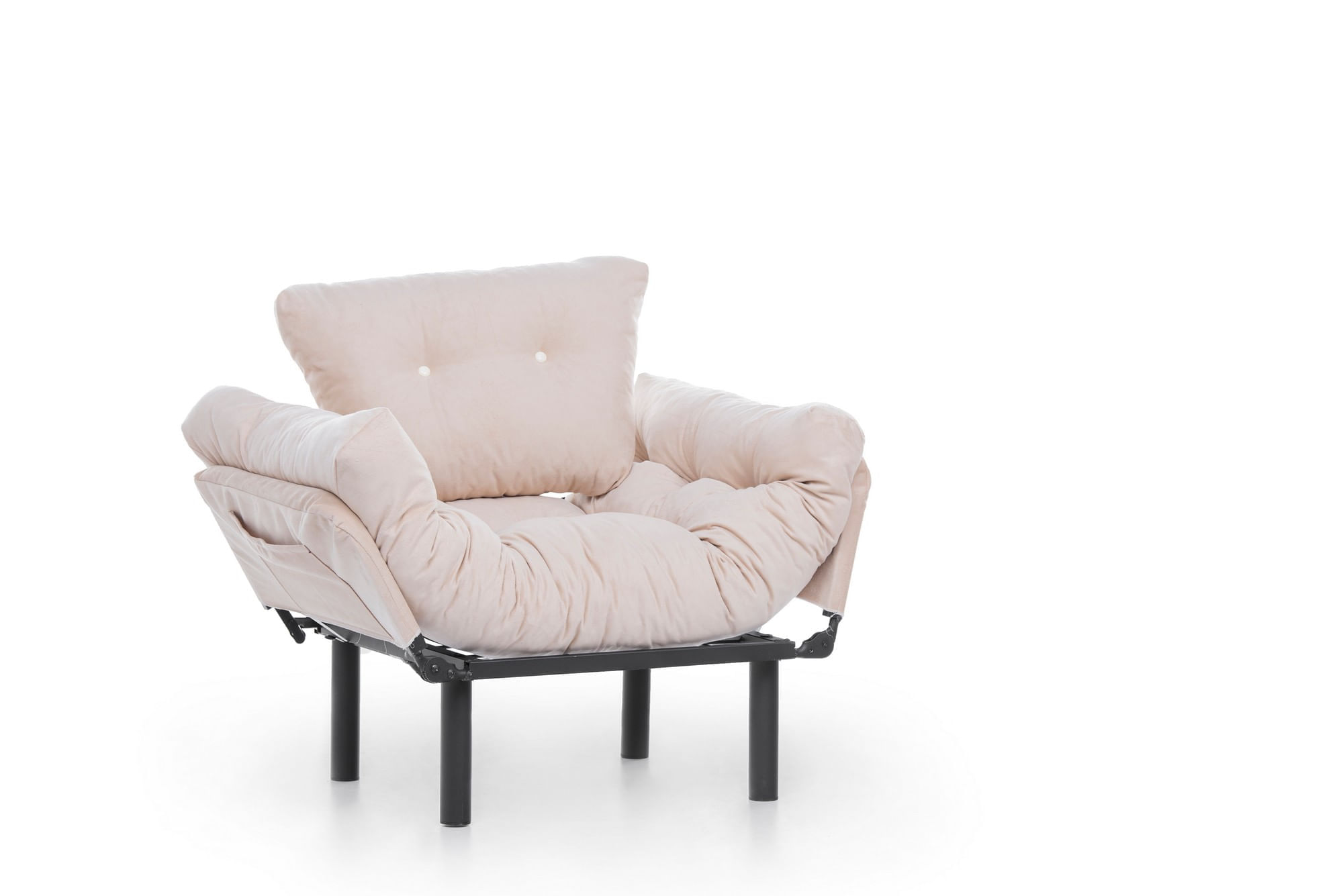 Fotoliu cu aripi, Hanah Home, metal, crem, 95x85x70 cm — imaginea 9