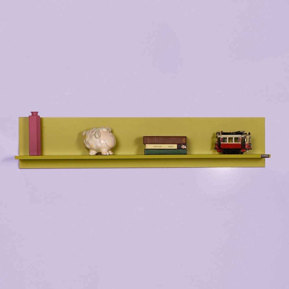 Raft de perete, Hanah Home, pal melaminat, verde, 120x25x20 cm — imaginea 2