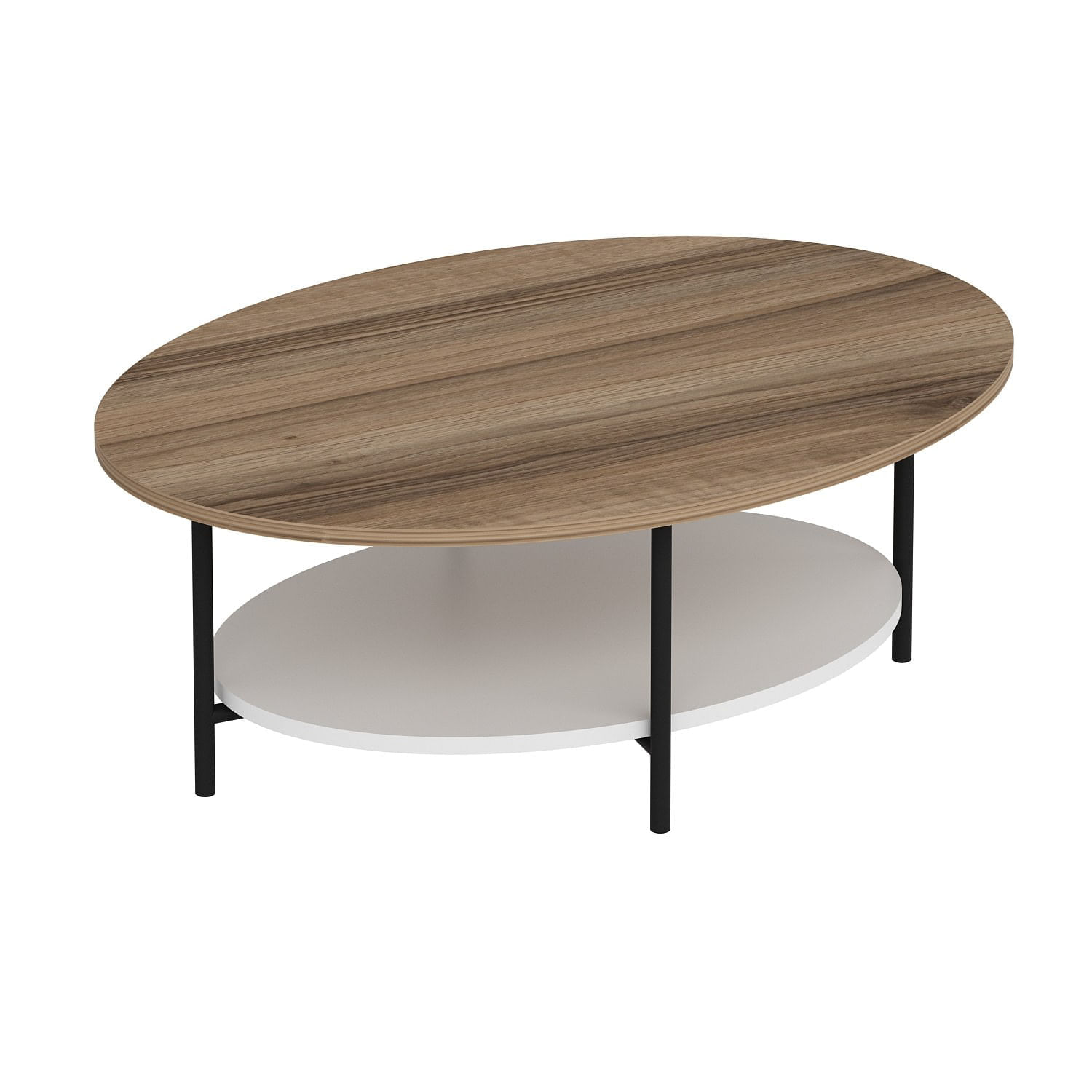 Masuta de cafea, Hanah Home, pal melaminat, stejar si alb, 90x60x36 cm — imaginea 4