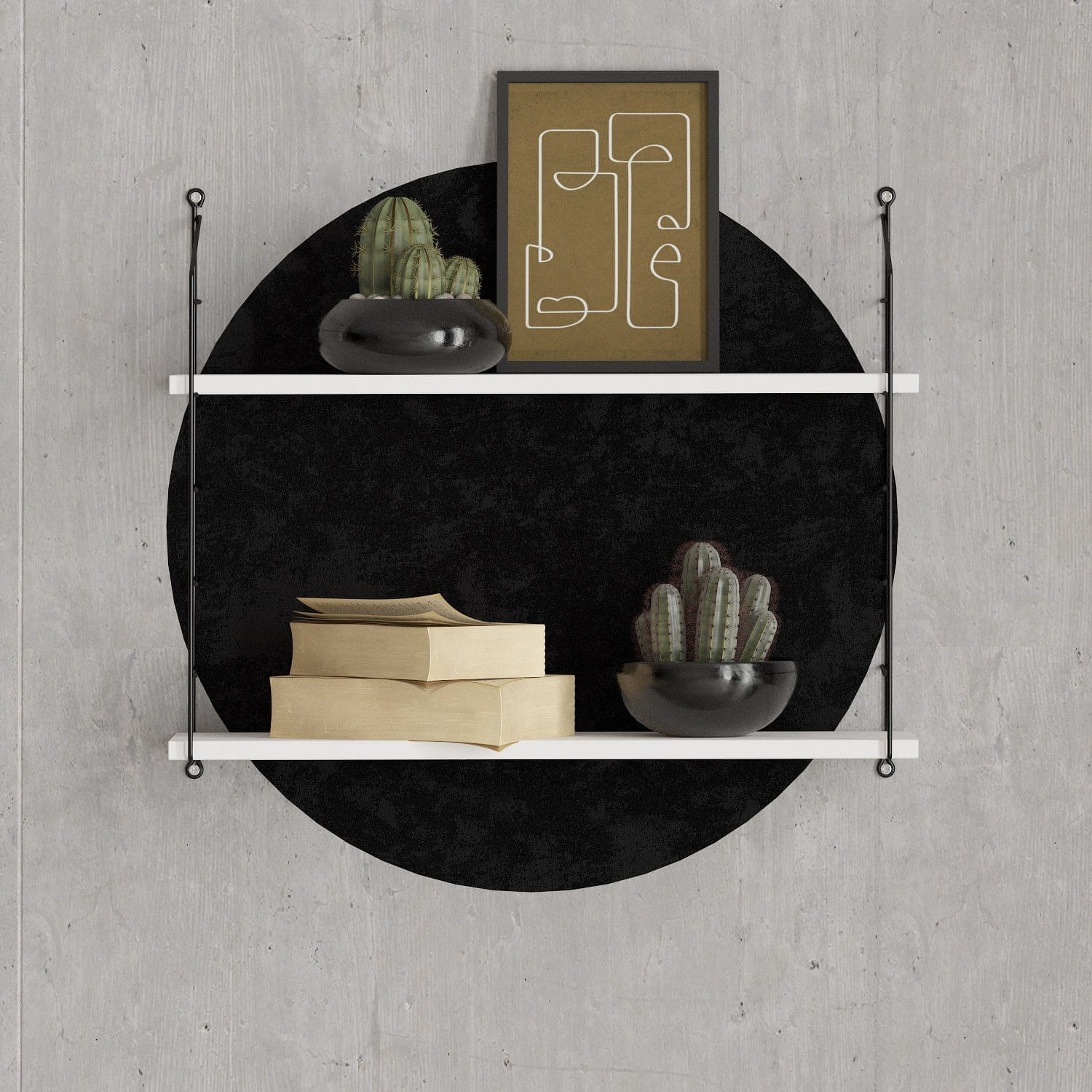 Raft de perete, Hanah Home, pal melaminat, alb, 72x58x20 cm — imaginea 2