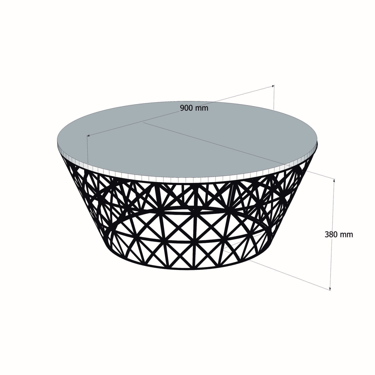 Masuta de cafea, Hanah Home, pal melaminat, alb, 90x90x38 cm — imaginea 4