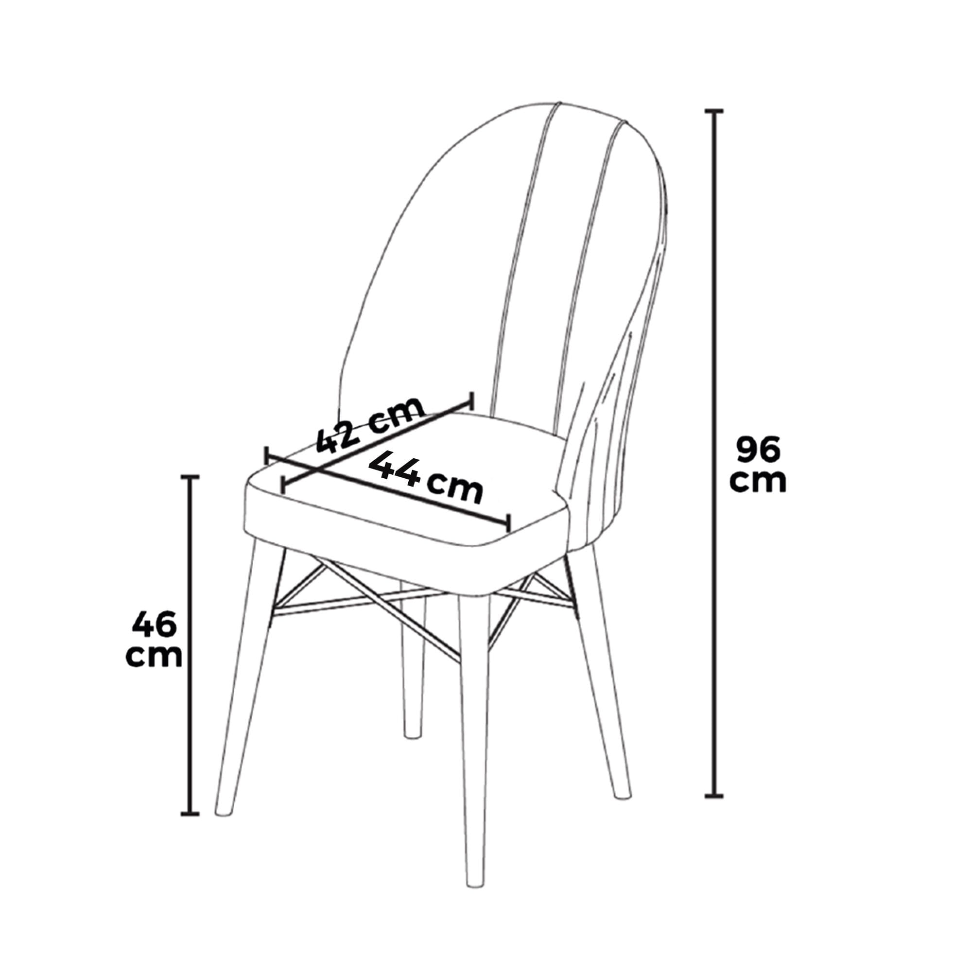Set scaune, Hanah Home, metal, babyface, negru maro, 44x42x96 cm, 4 bucati — imaginea 4