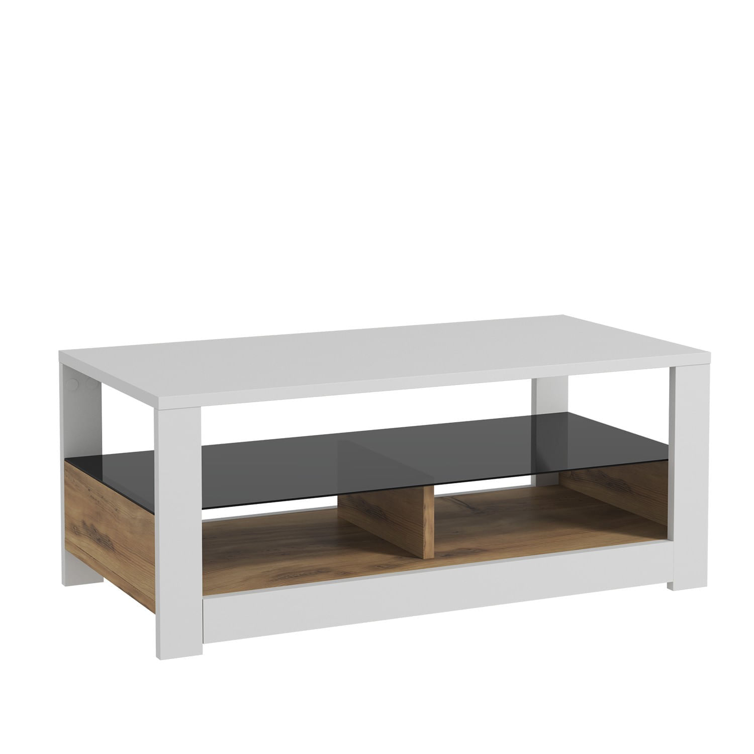 Masuta de cafea, Hanah Home, pal melaminat, alb si stejar, 90x45x37 cm — imaginea 5
