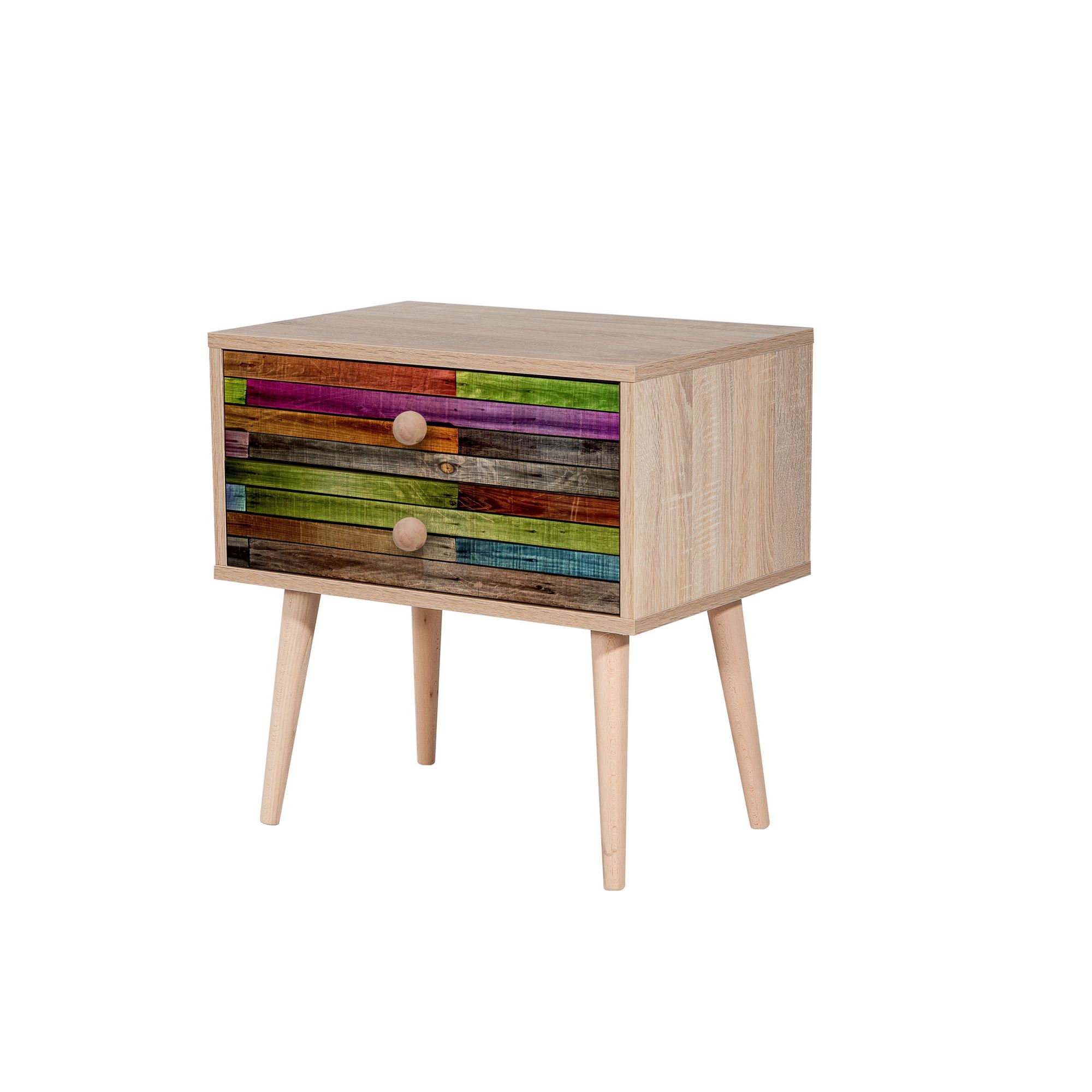 Noptiera, Hanah Home, pal melaminat, stejar sonoma, 60x40x61 cm, 863SPH3504