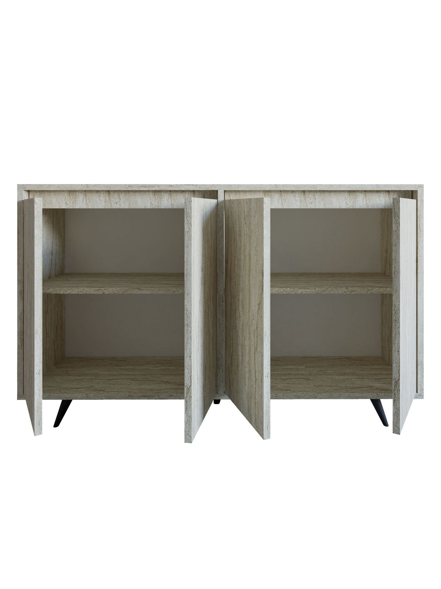 Consola, Hanah Home, panou aglomerat cu melamina, travertin, 140x40x86 cm — imaginea 2