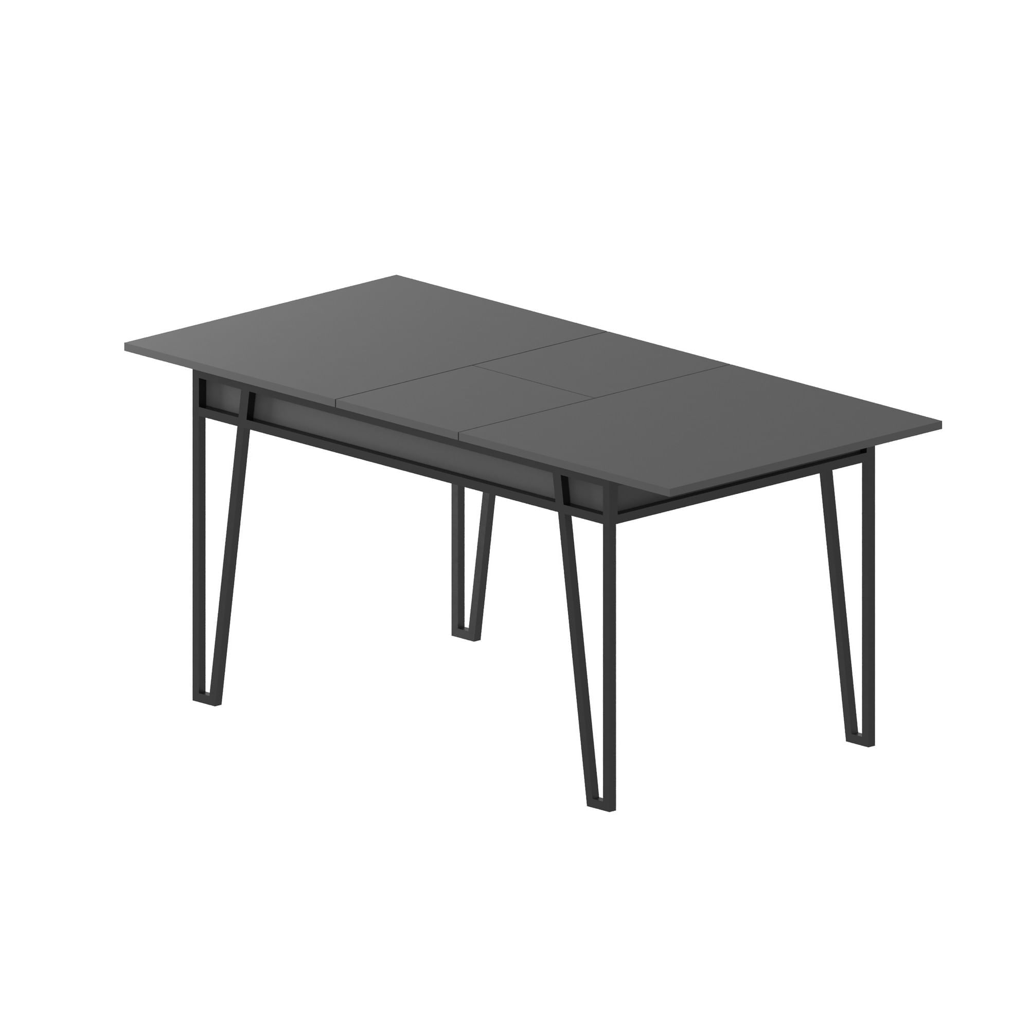 Masa extensibila, Hanah Home, pal melaminat, antracit, 132x80x76 cm — imaginea 2