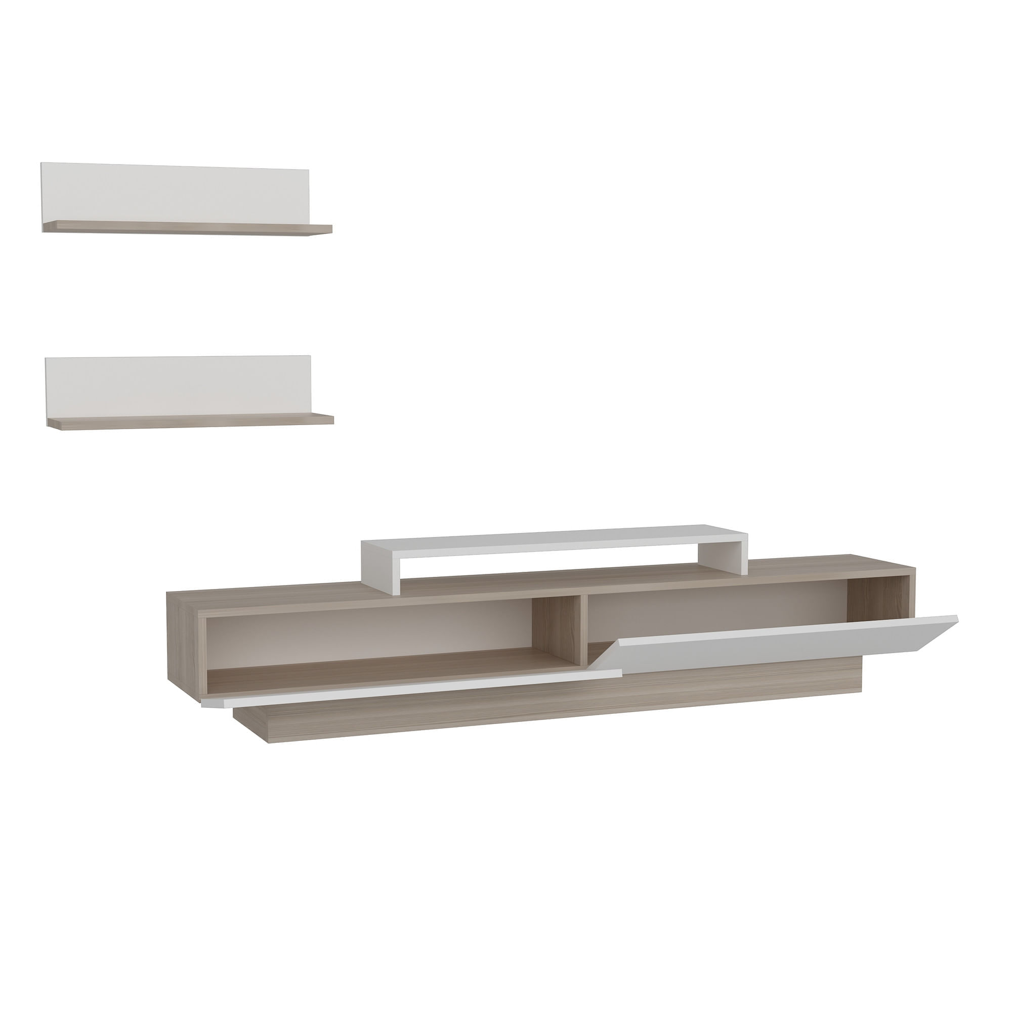 Comoda tv, Hanah Home, pal melaminat, alb si cordoba, 180x40x31 cm — imaginea 2
