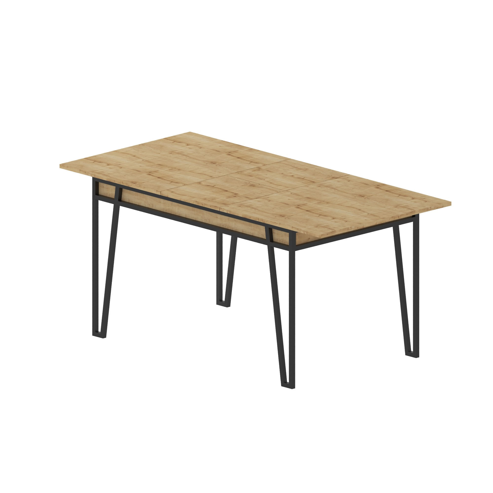 Masa extensibila dining, Hanah Home, PAL melaminat, stejar, 132x80x76 cm — imaginea 5