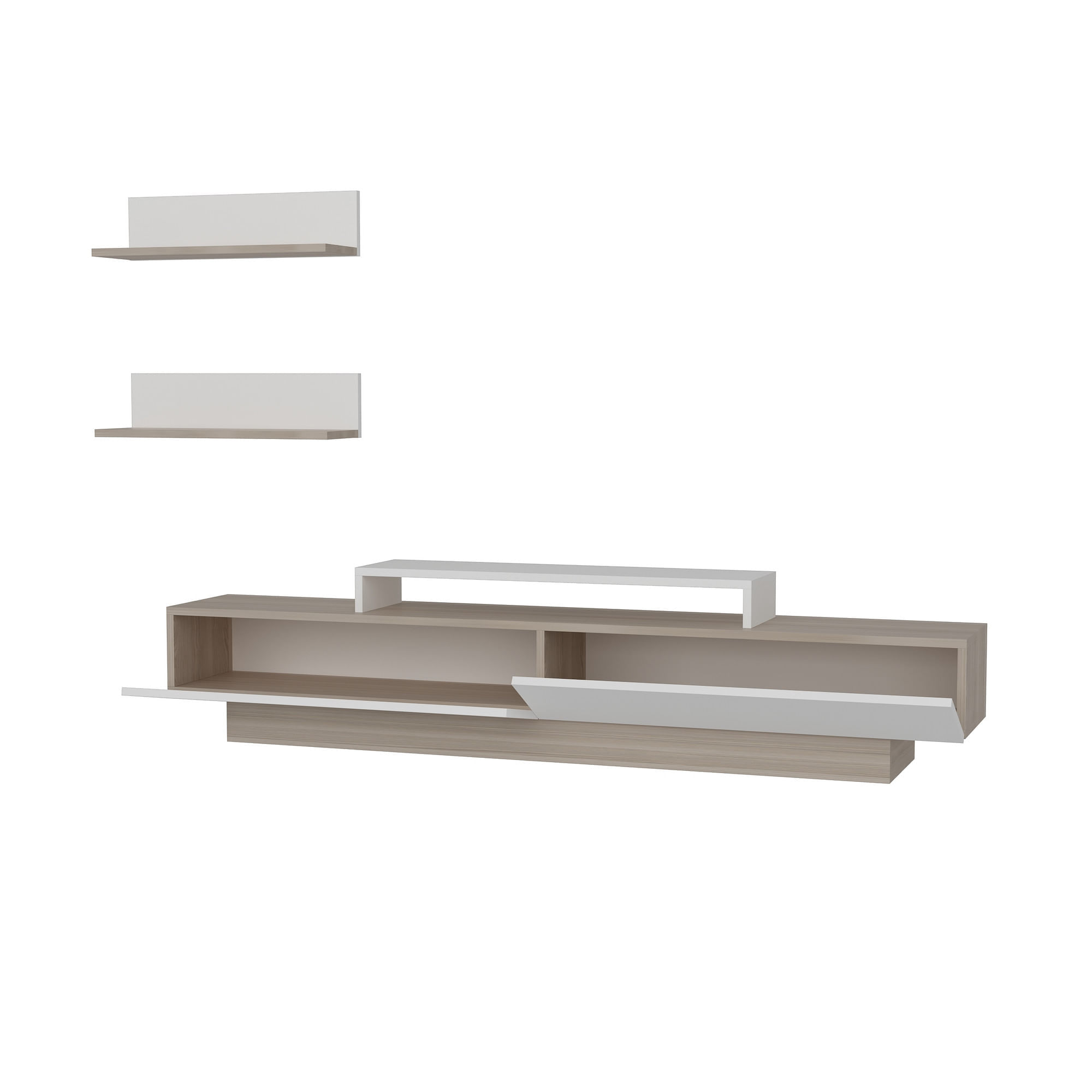 Comoda tv, Hanah Home, pal melaminat, alb si cordoba, 180x40x31 cm — imaginea 5