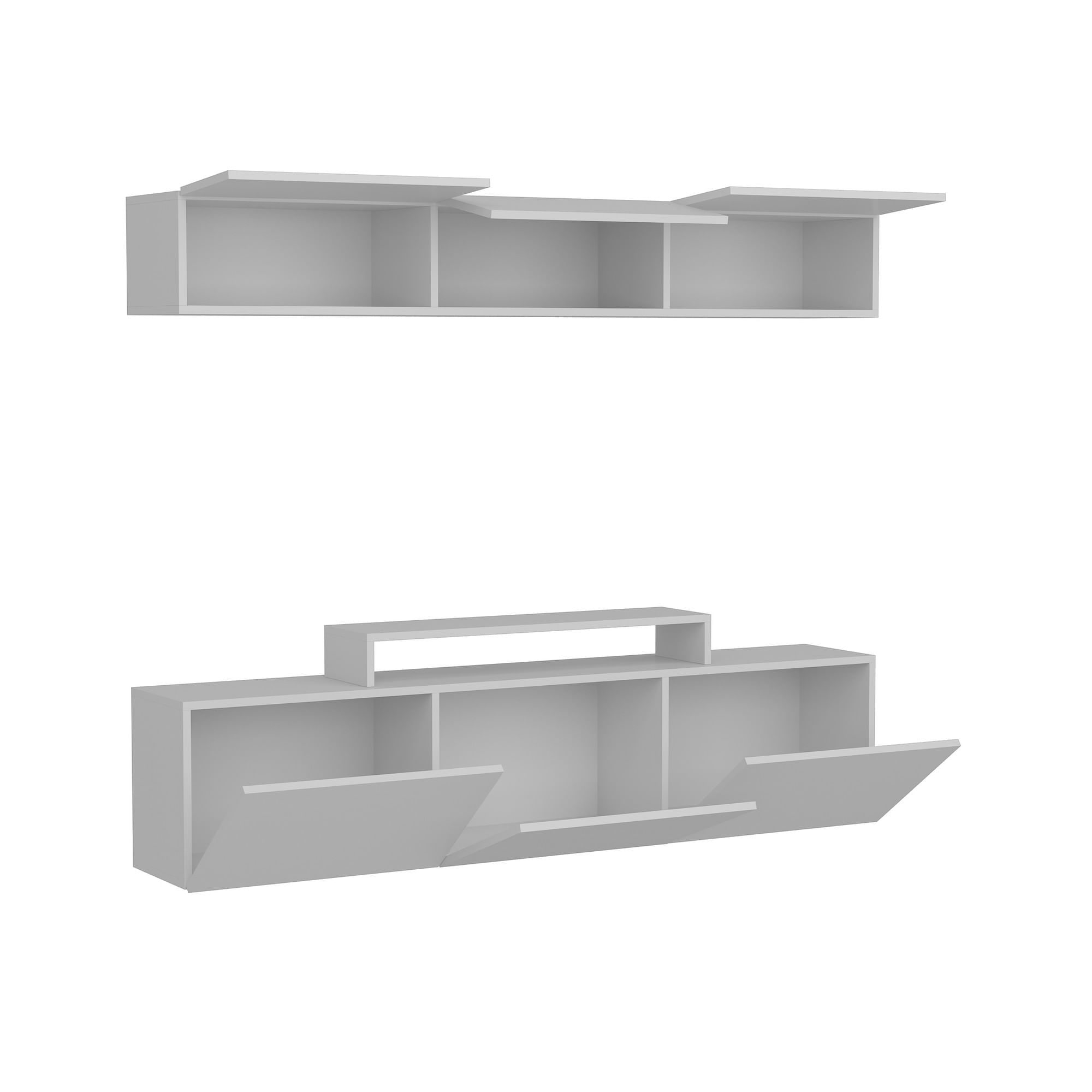 Comoda tv, Hanah Home, pal melaminat, alb, 180x40x37.4 cm — imaginea 5