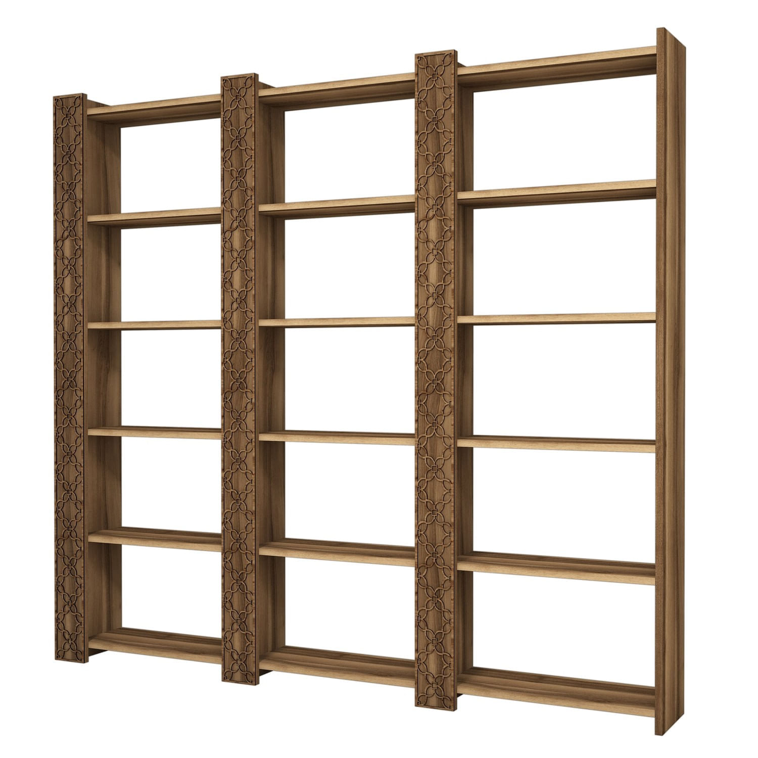 Biblioteca, Hanah Home, pal melaminat, nuc, 184.6x24.2x170 cm