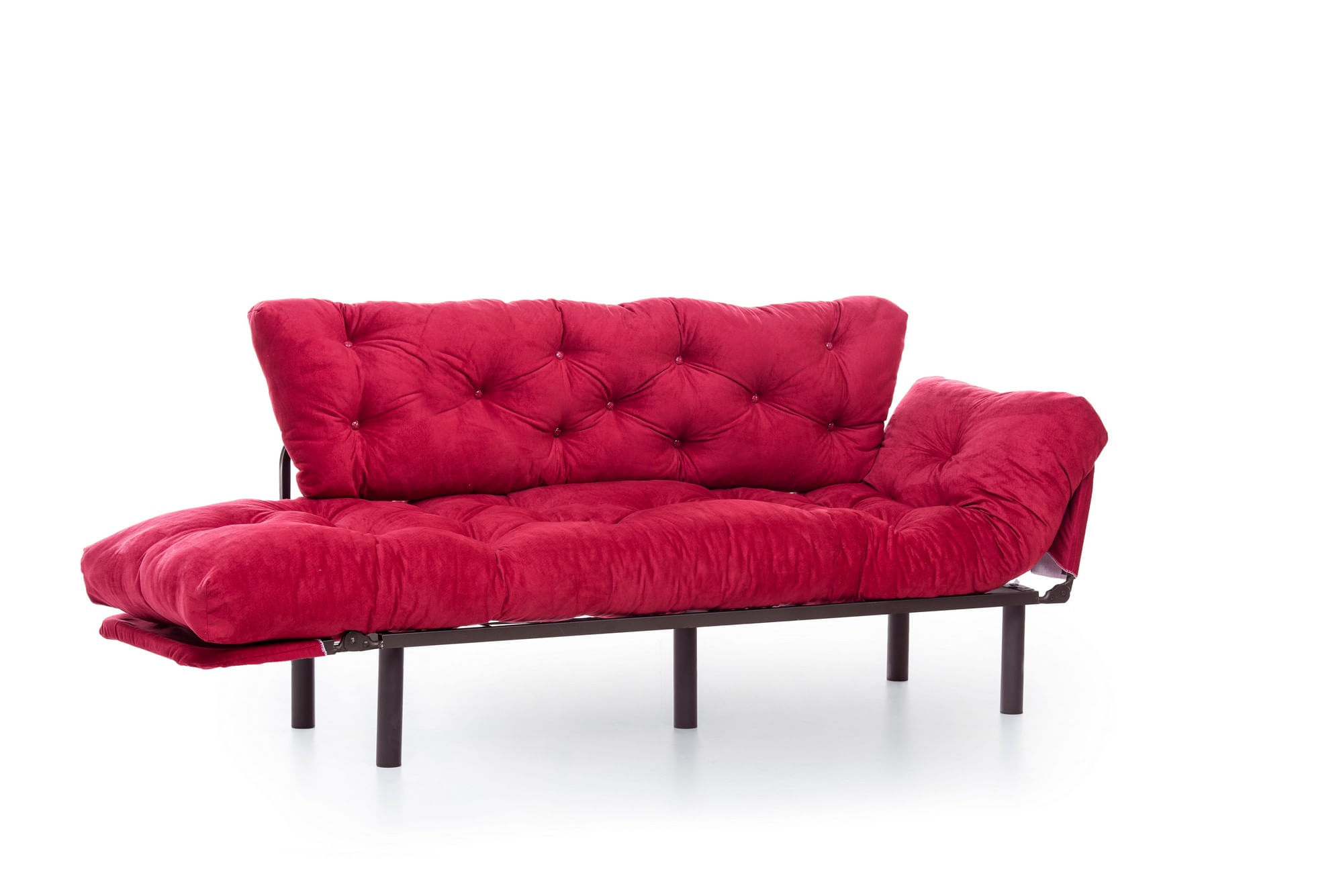 Canapea extensibila, Hanah Home, metal, maro, 185x85x70 cm — imaginea 3