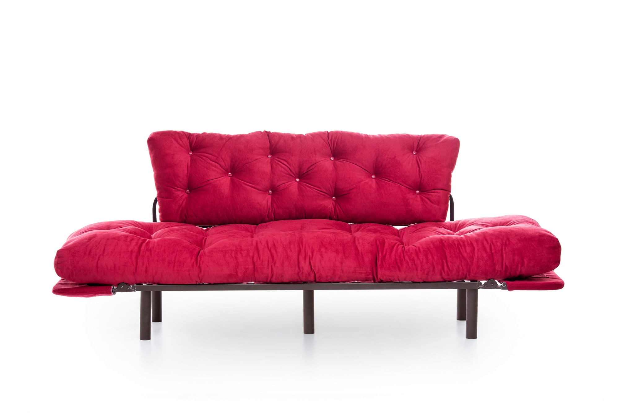Canapea extensibila, Hanah Home, metal, maro, 185x85x70 cm — imaginea 4