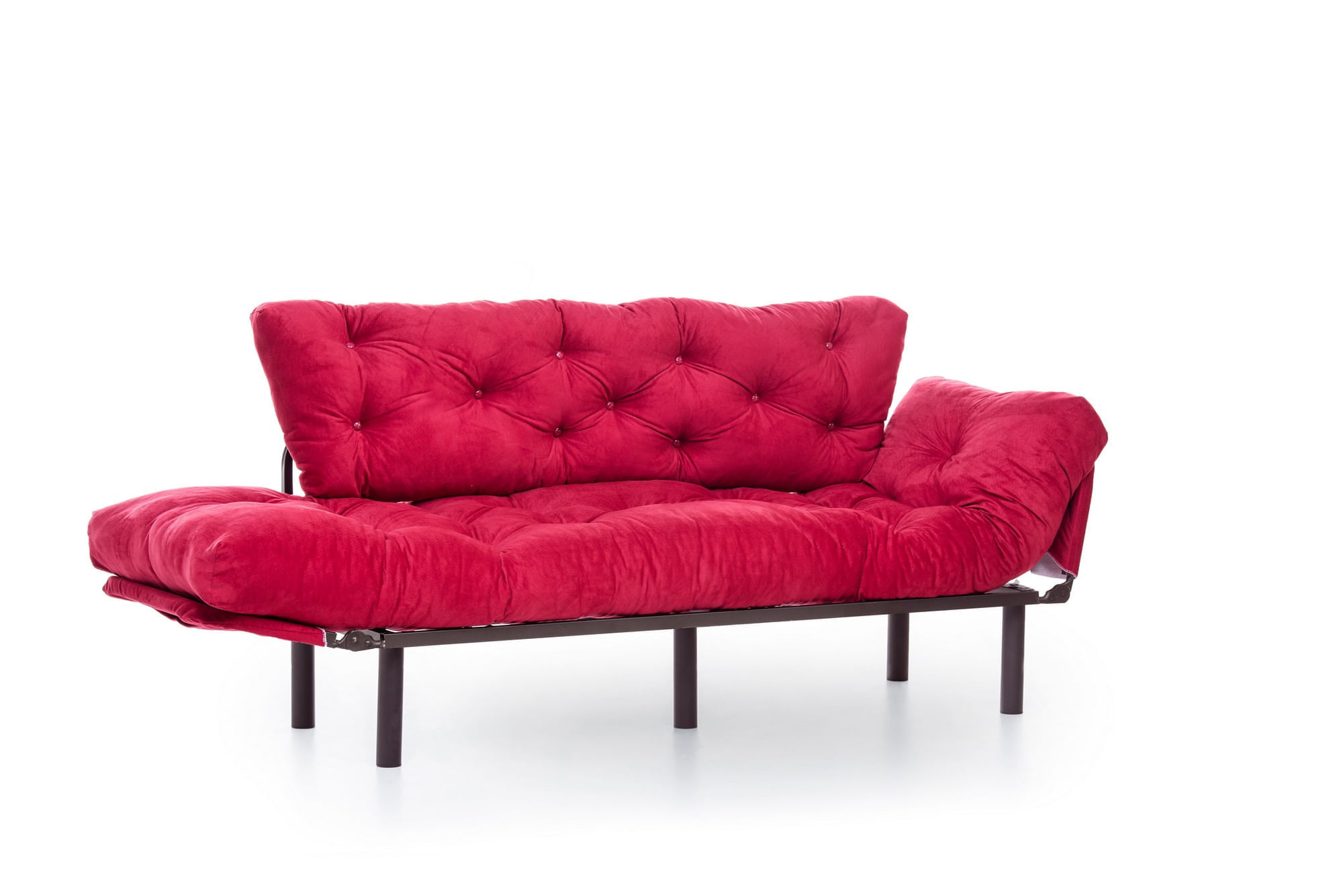 Canapea extensibila, Hanah Home, metal, maro, 185x85x70 cm — imaginea 6