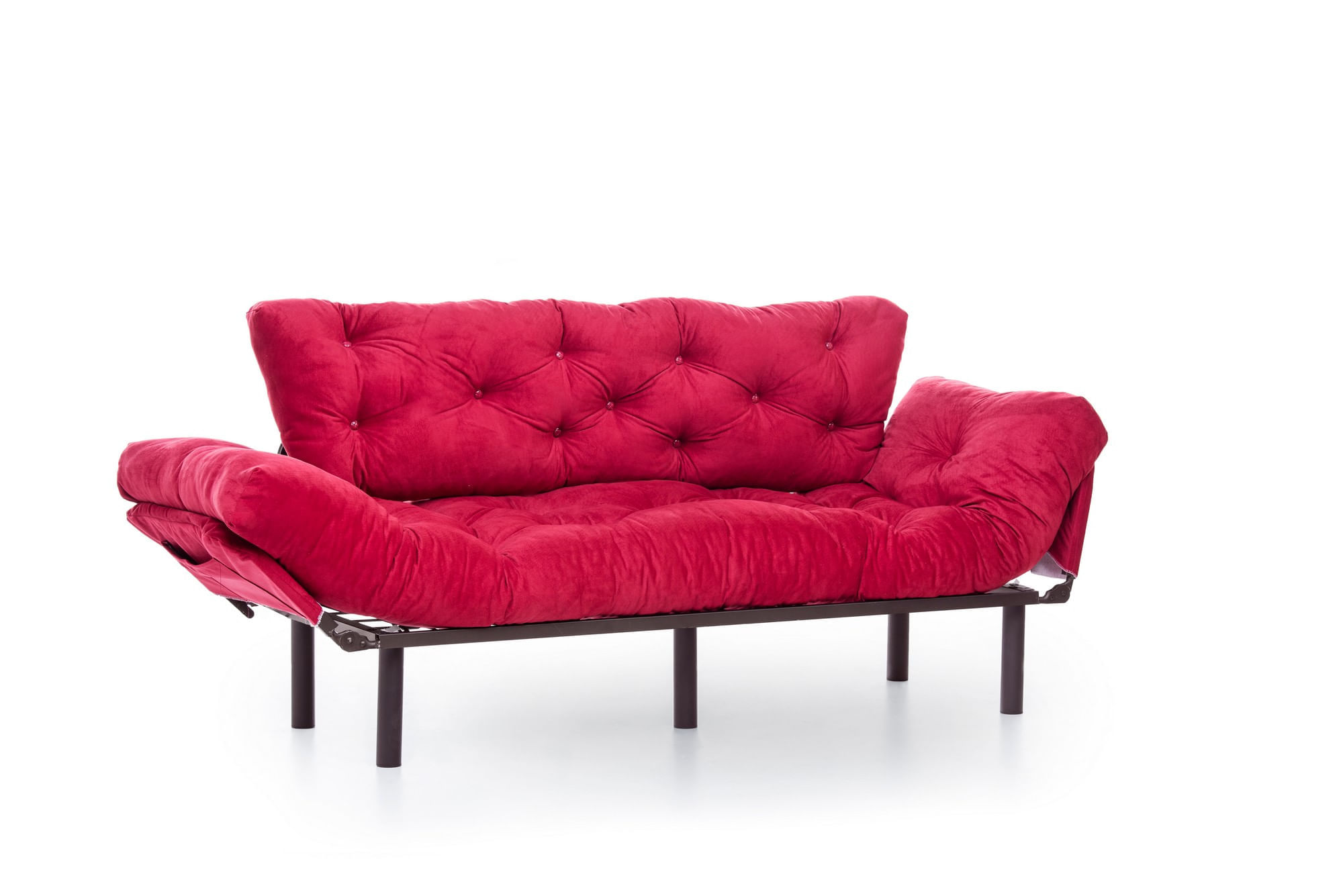 Canapea extensibila, Hanah Home, metal, maro, 185x85x70 cm — imaginea 8