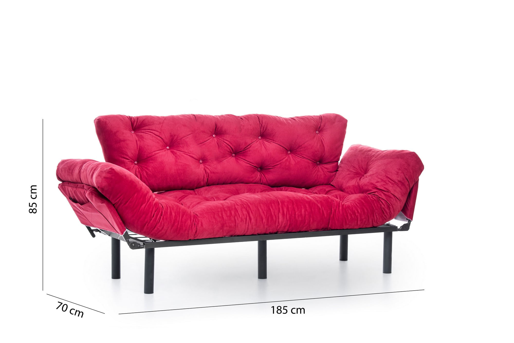 Canapea extensibila, Hanah Home, metal, maro, 185x85x70 cm — imaginea 12