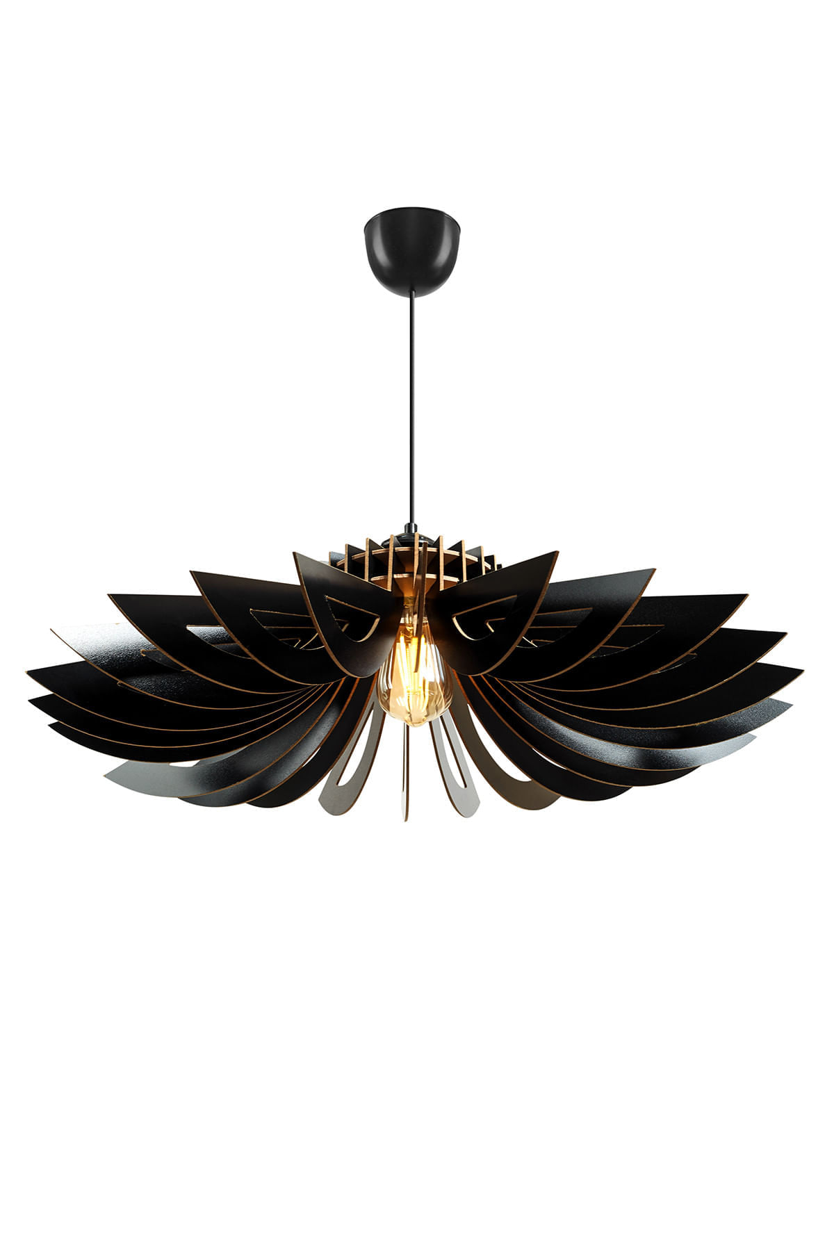 Candelabru, Opviq, mdf, negru, diametru 52 cm, inaltime 45 cm