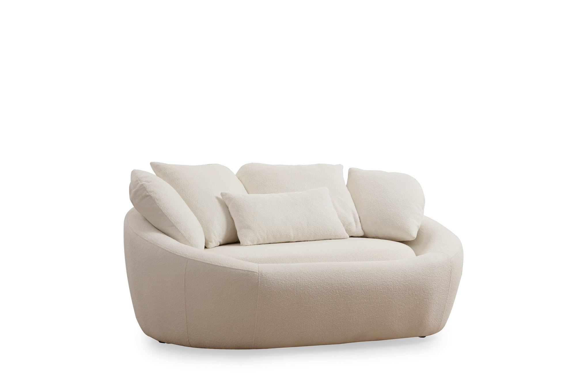Canapea 2 locuri, Hanah Home, lemn fag si pal, crem, 155x120x67 cm