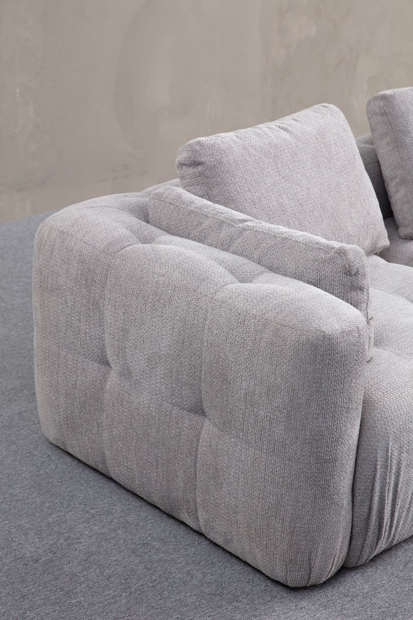 Canapea 2 locuri, Atelier Del Sofa, lemn fag si pal, gri deschis, 300x120x65 cm — imaginea 3