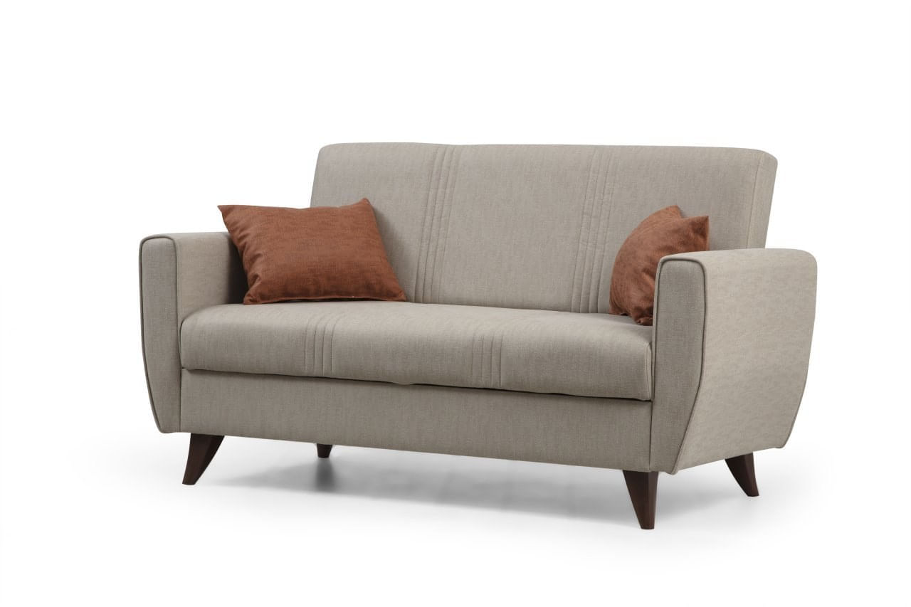 Canapea extensibila 2 locuri, Atelier Del Sofa, metal si lemn, bej, 153x86x77 cm — imaginea 3