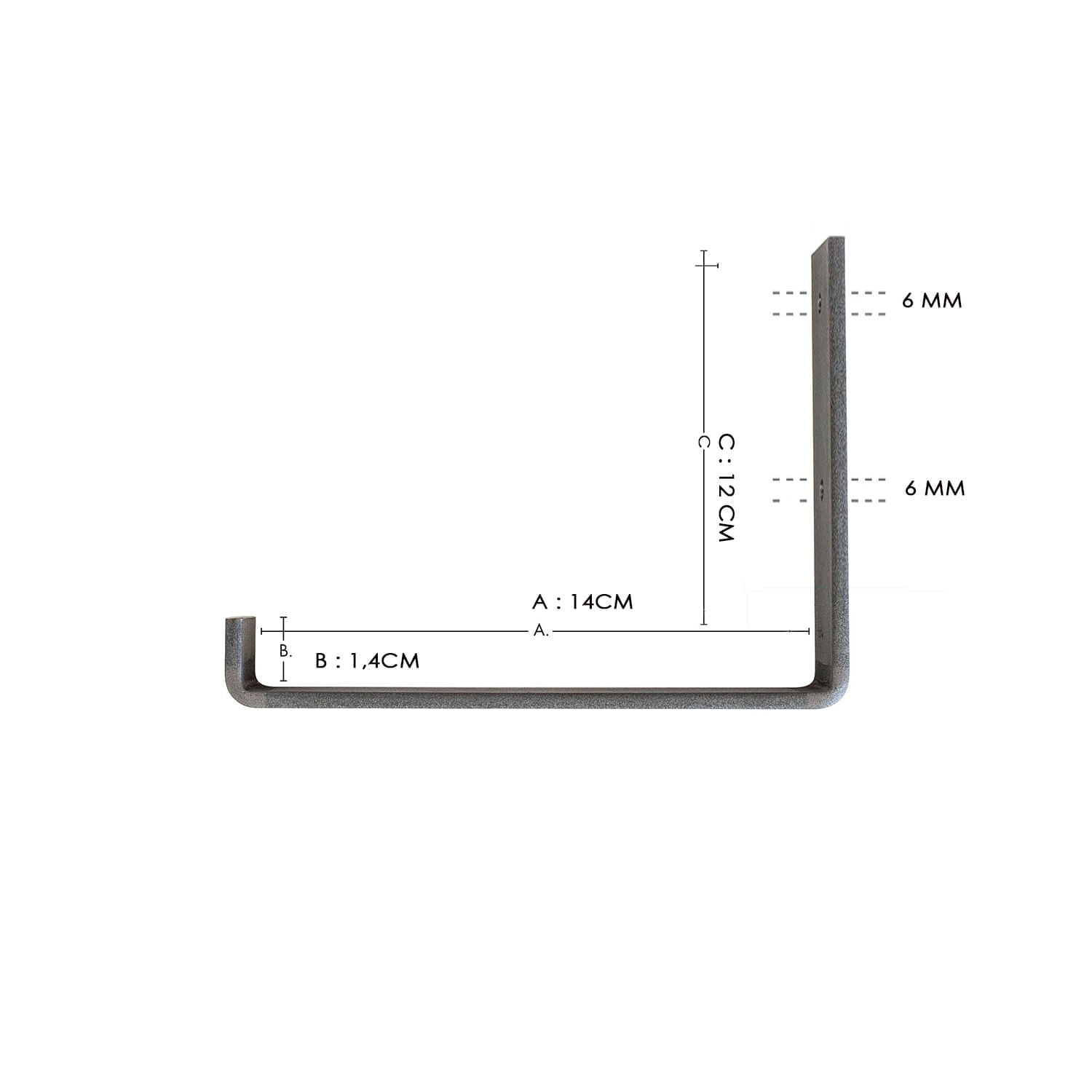 Carlig pentru teava, Hanah Home, metal, negru, 14x12x1.4 cm — imaginea 5