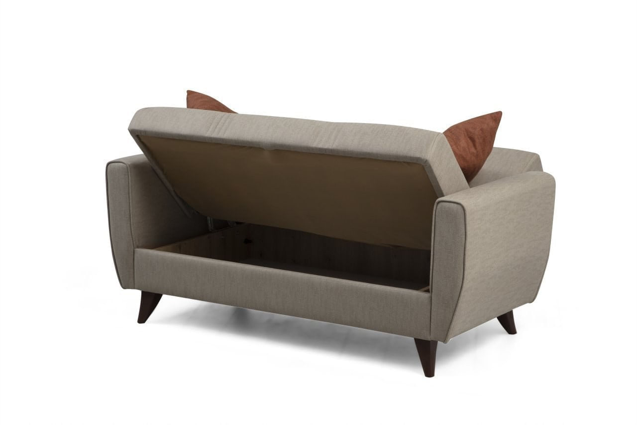 Canapea extensibila 2 locuri, Atelier Del Sofa, metal si lemn, bej, 153x86x77 cm — imaginea 5