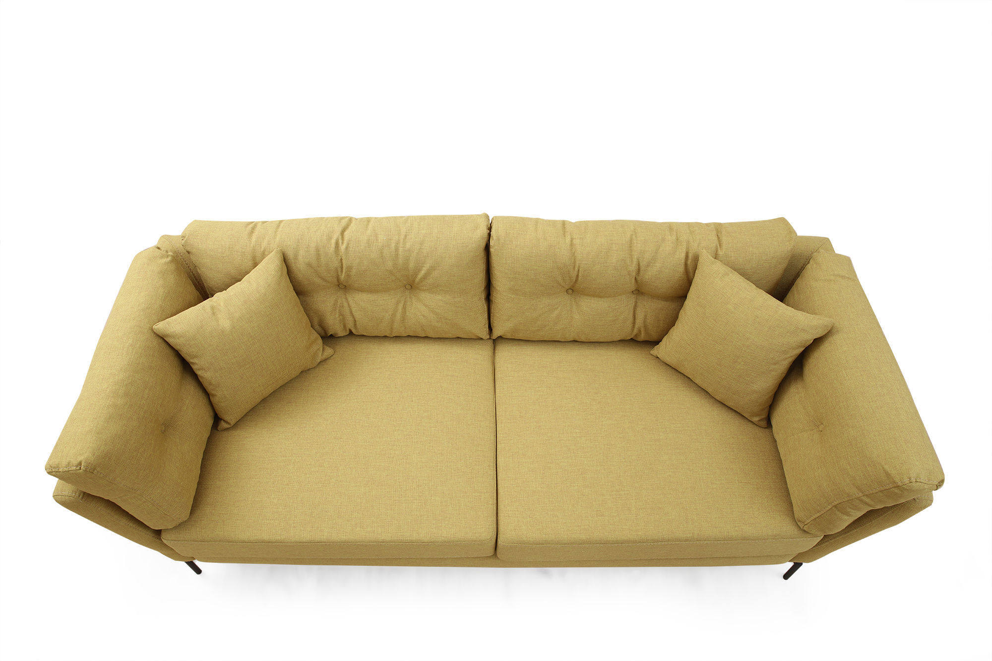 Canapea 3 locuri, Hanah Home, lemn fag si pal, galben verzui, 214x90x84 cm — imaginea 5