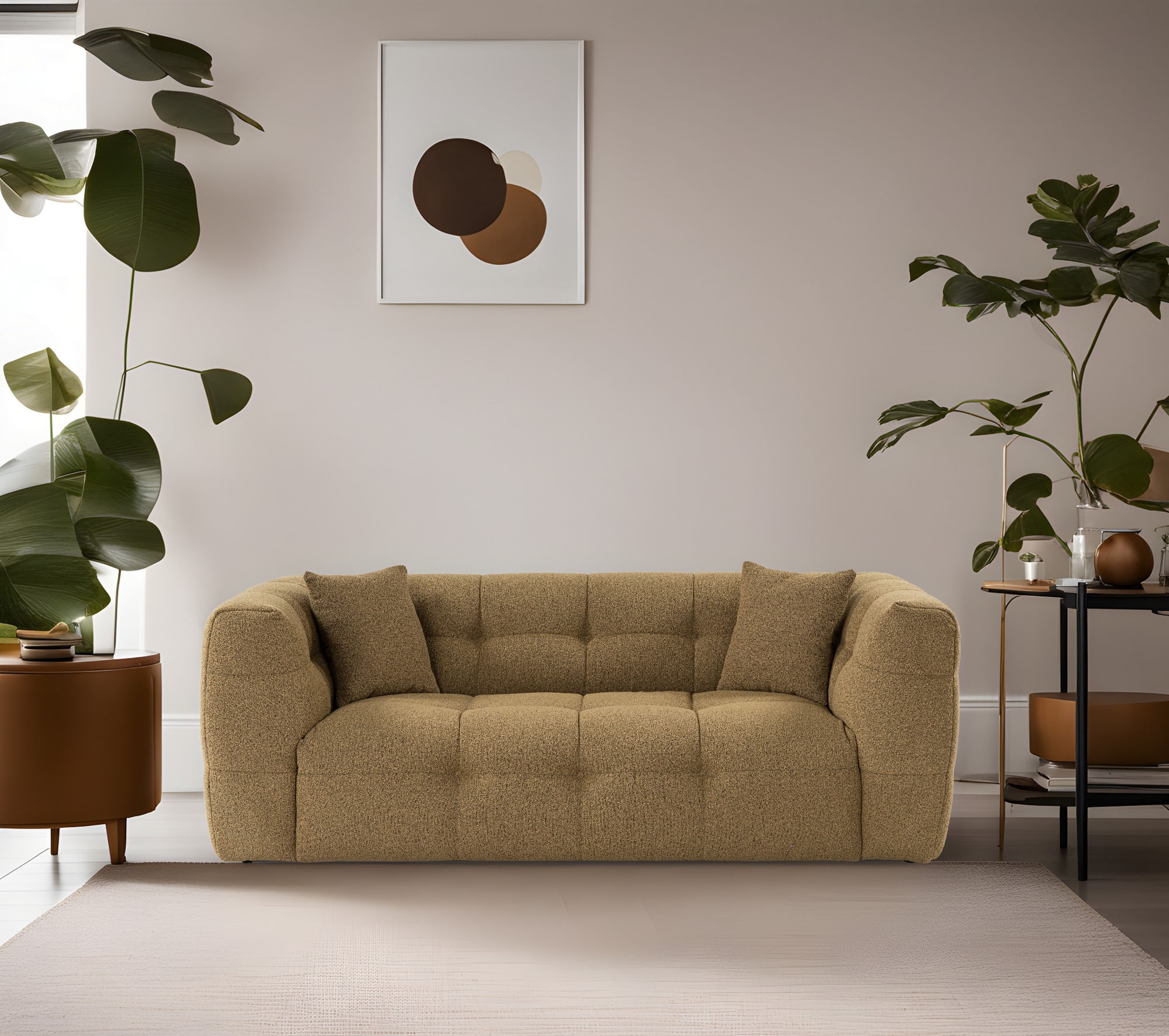 Canapea 2 locuri, Hanah Home, lemn fag si pal, kaki, 195x100x72 cm — imaginea 2