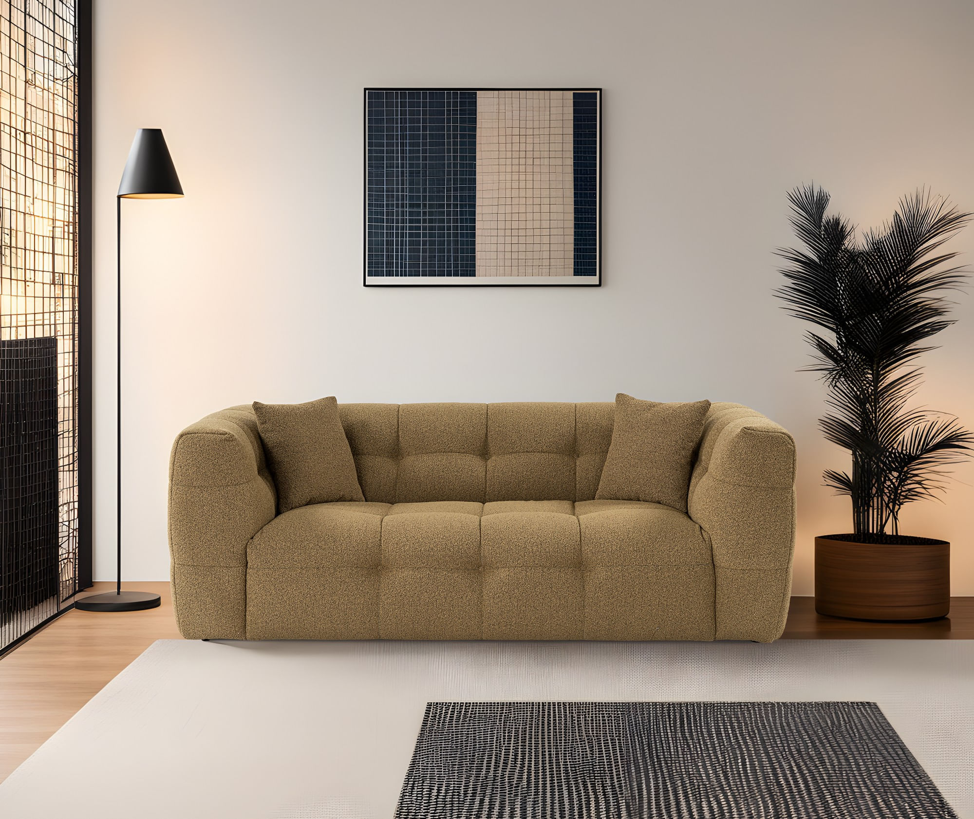 Canapea 2 locuri, Hanah Home, lemn fag si pal, kaki, 195x100x72 cm — imaginea 4