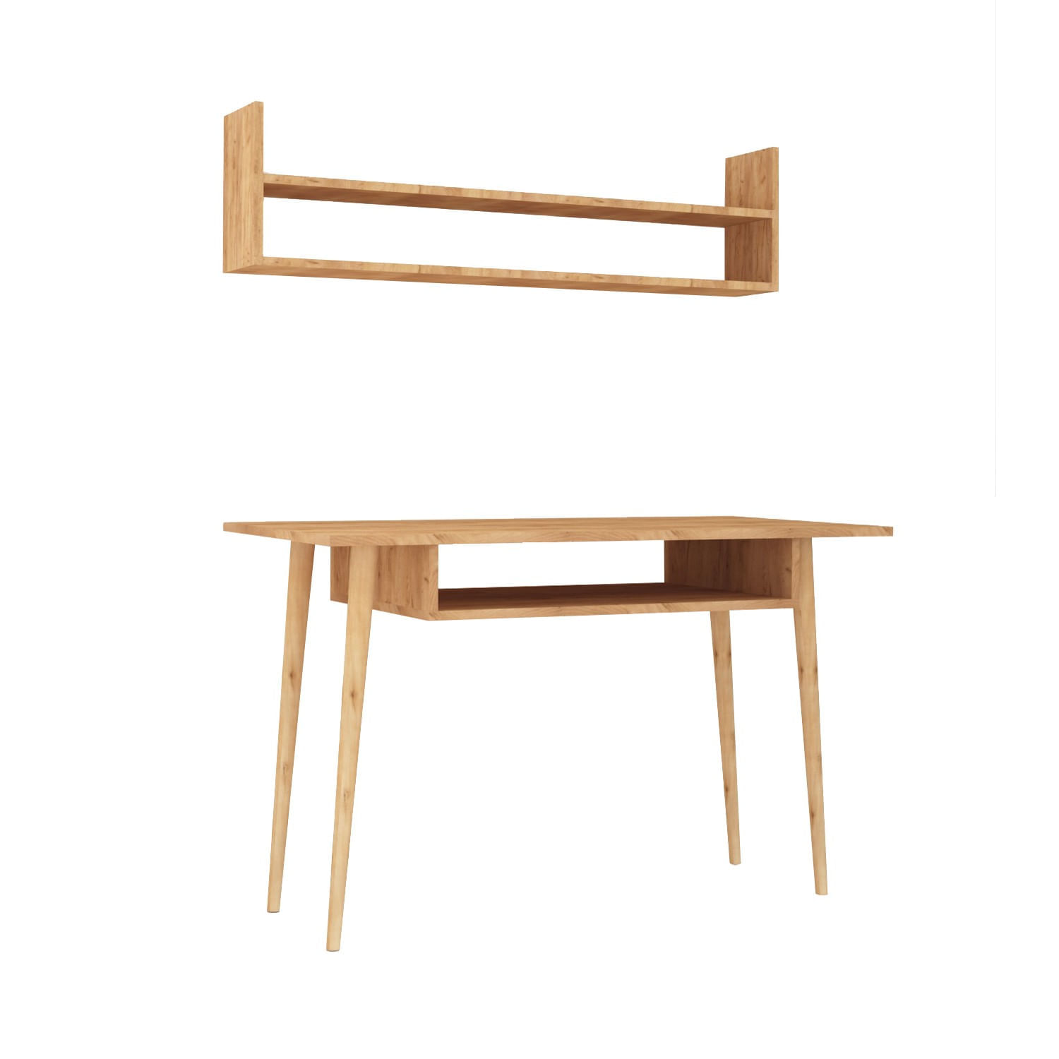 Birou de studiu, Hanah Home, pal melaminat, stejar, 120x60x74 cm, 811MDD3810