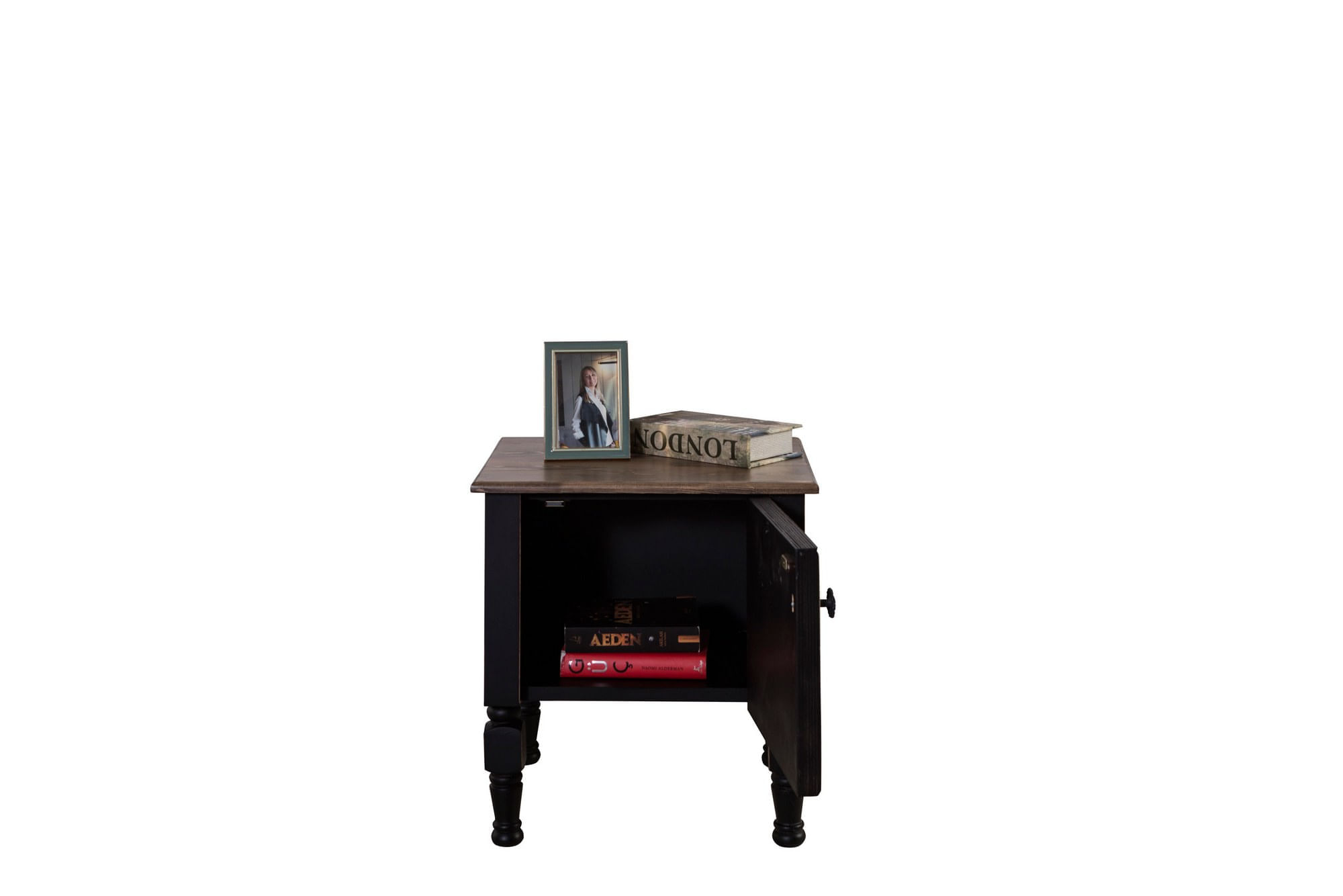 Noptiera, Hanah Home, mdf, negru, 50x40x52 cm — imaginea 3
